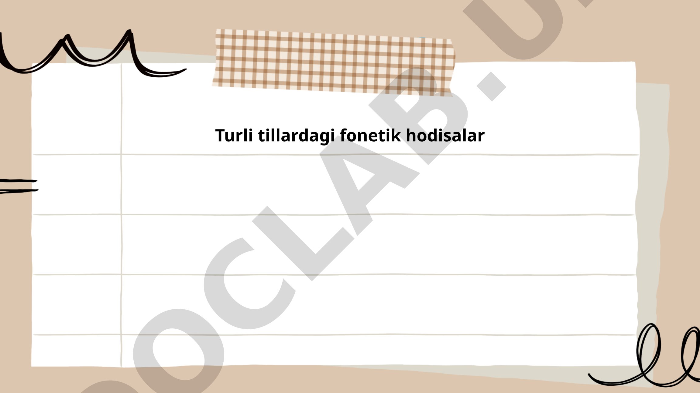 Turli tillardagi fonetik hodisalar