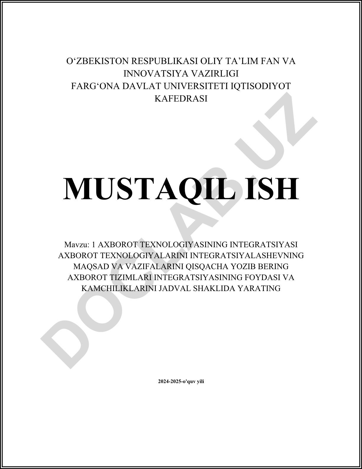 Axborot texnologiyalarining integratsiyasi
