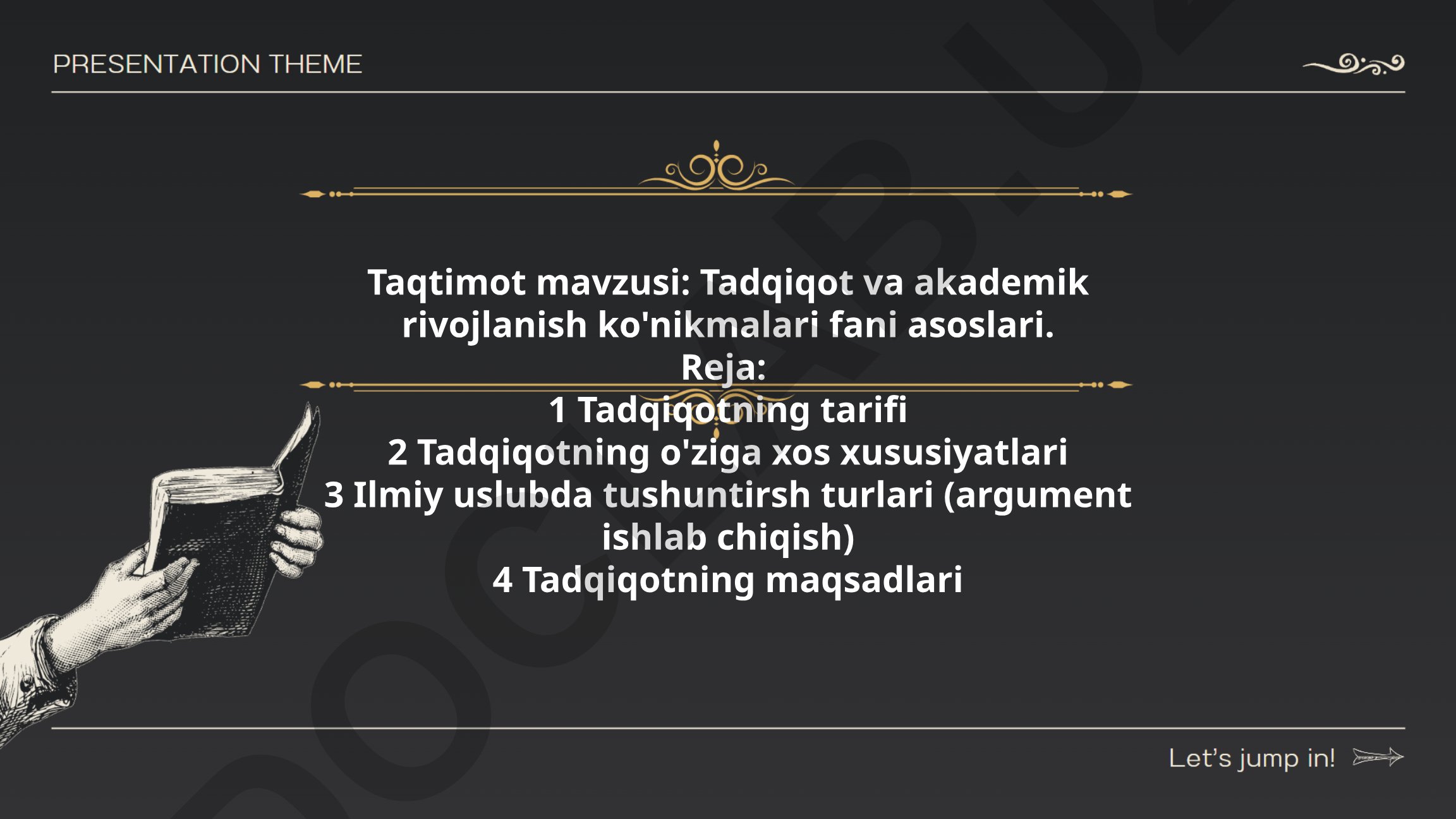 Tadqiqot va akademik rivojlanish ko'nikmalari fani asoslari