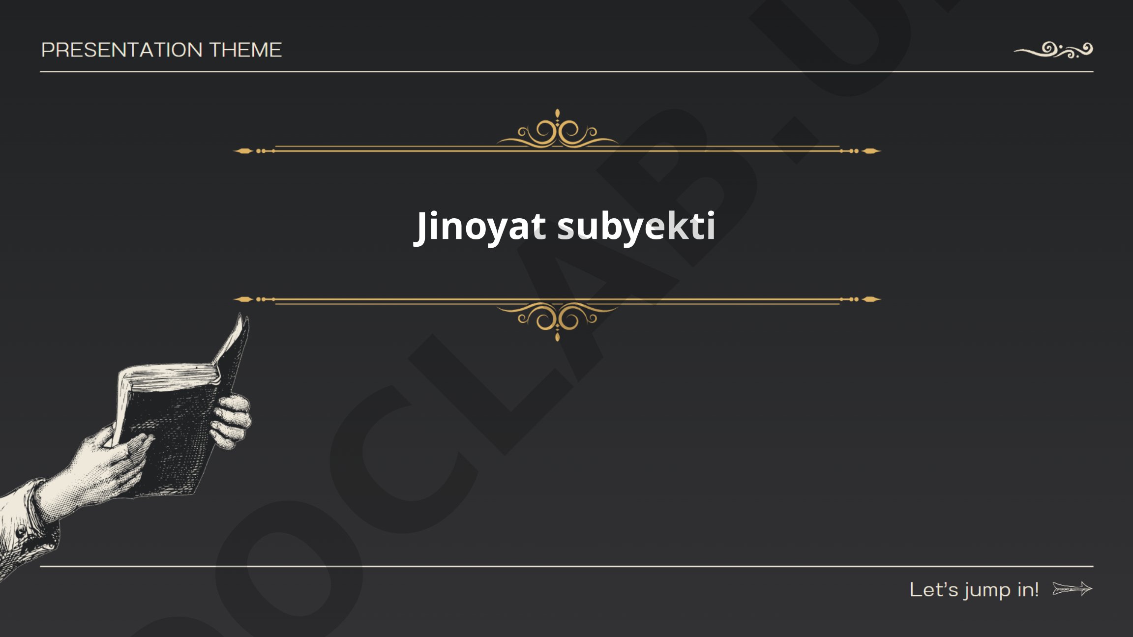 Jinoyat subyekti tushunchasi va javobgarlik