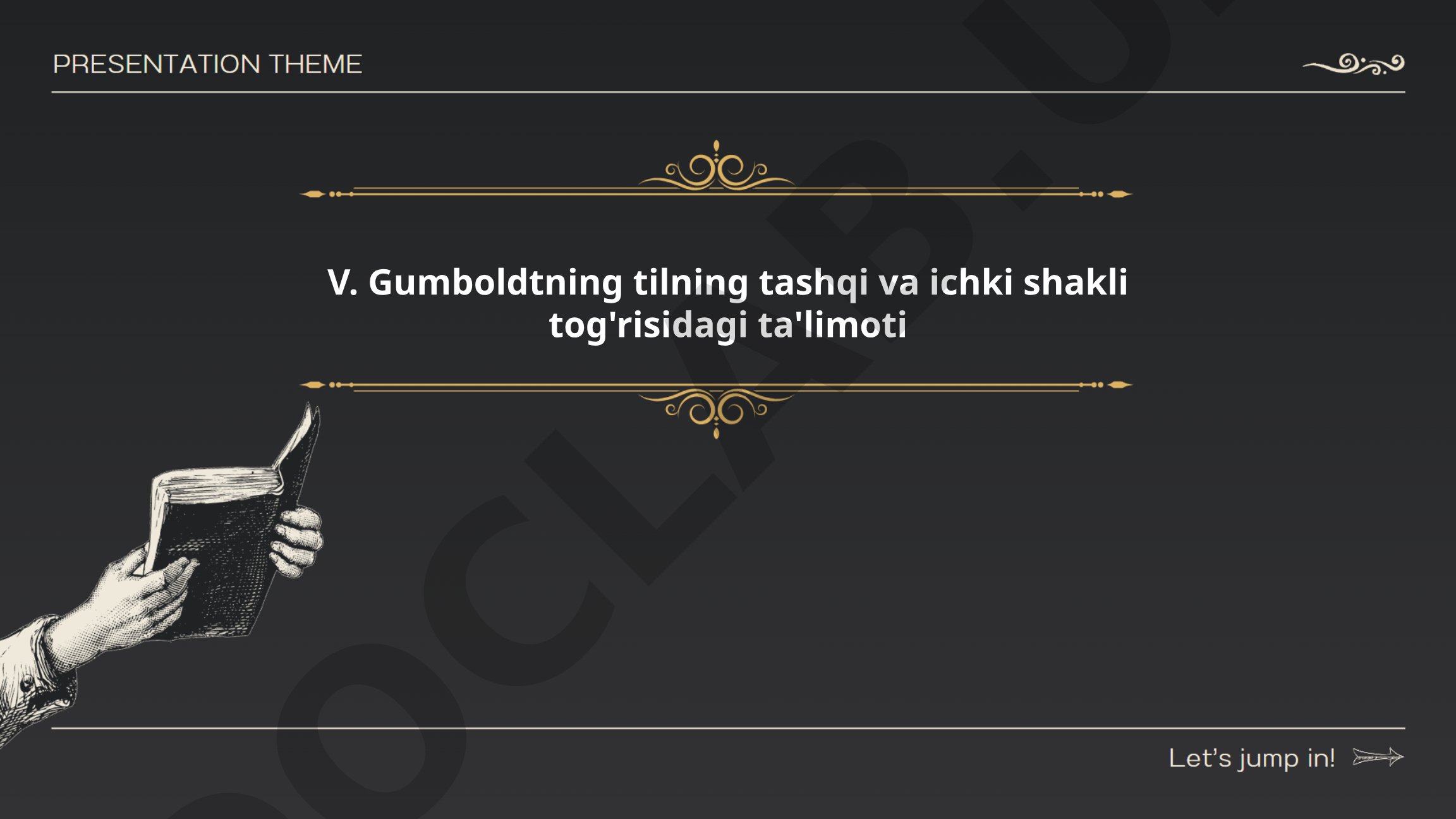 V. Gumboldtning tilning tashqi va ichki shakli to'g'risidagi ta'limoti