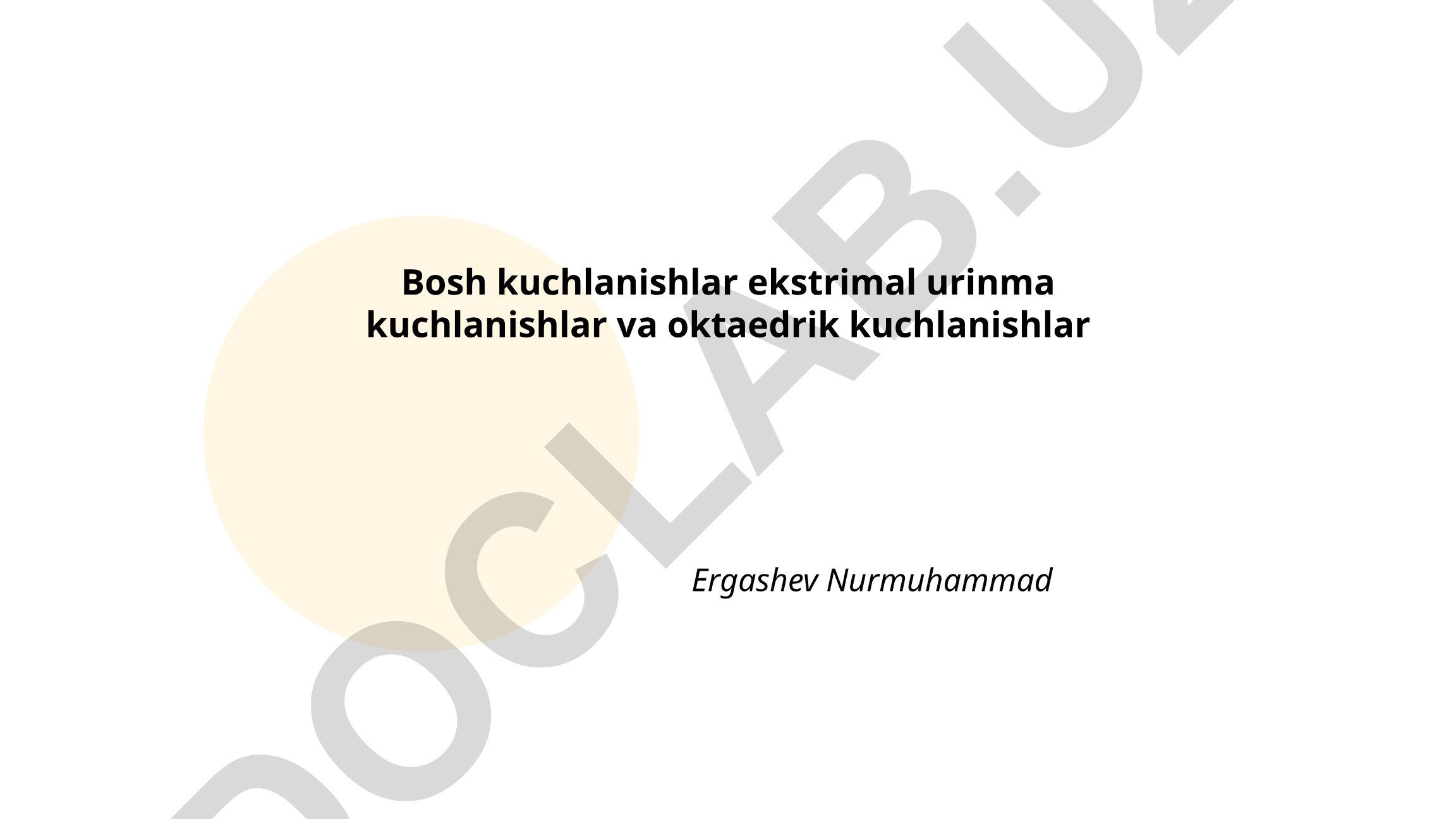 Bosh kuchlanishlar, ekstrimal urinma kuchlanishlar va oktaedrik kuchlanishlar