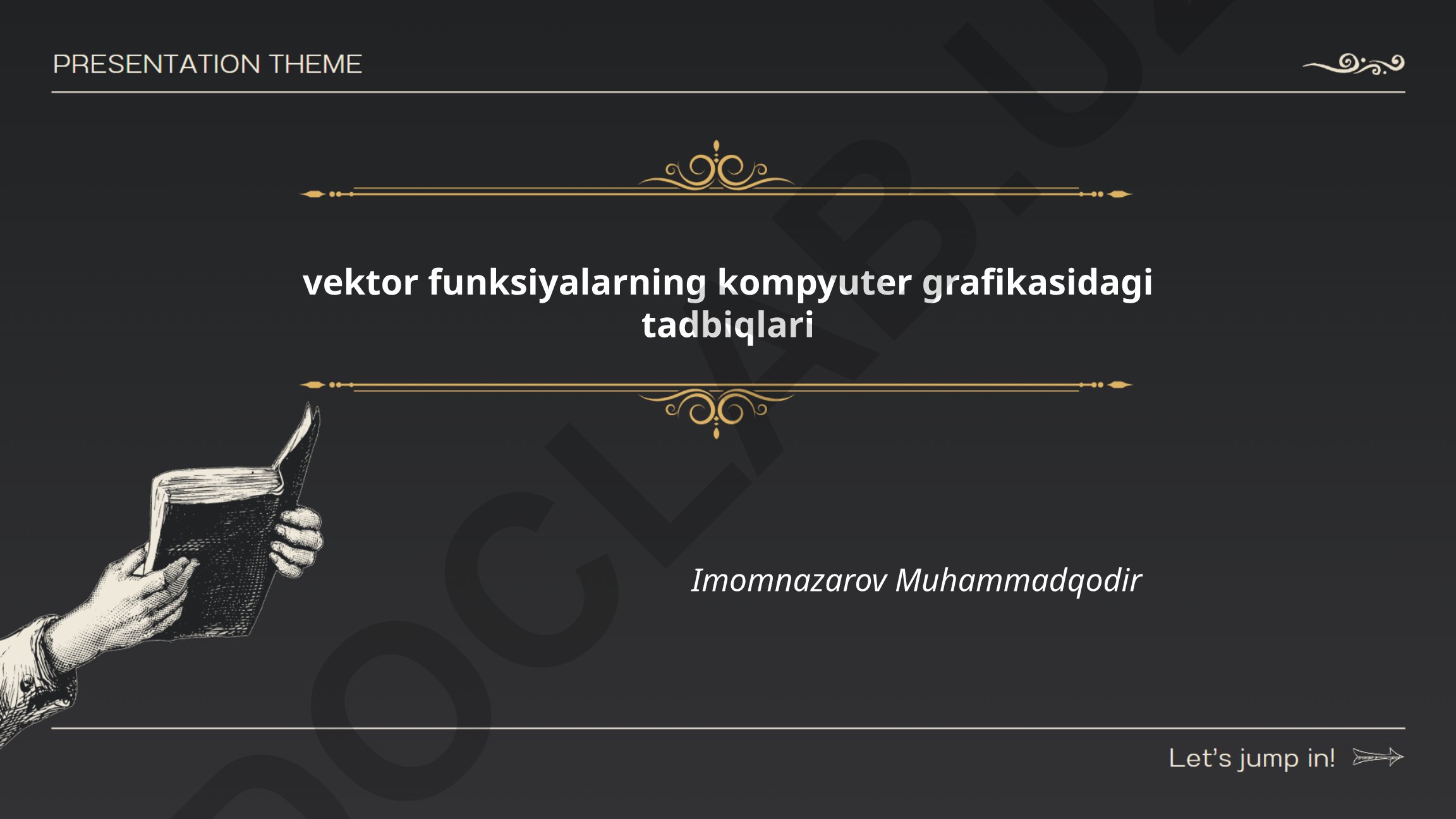 Vektor funksiyalarning kompyuter grafikasidagi tadbiqlari
