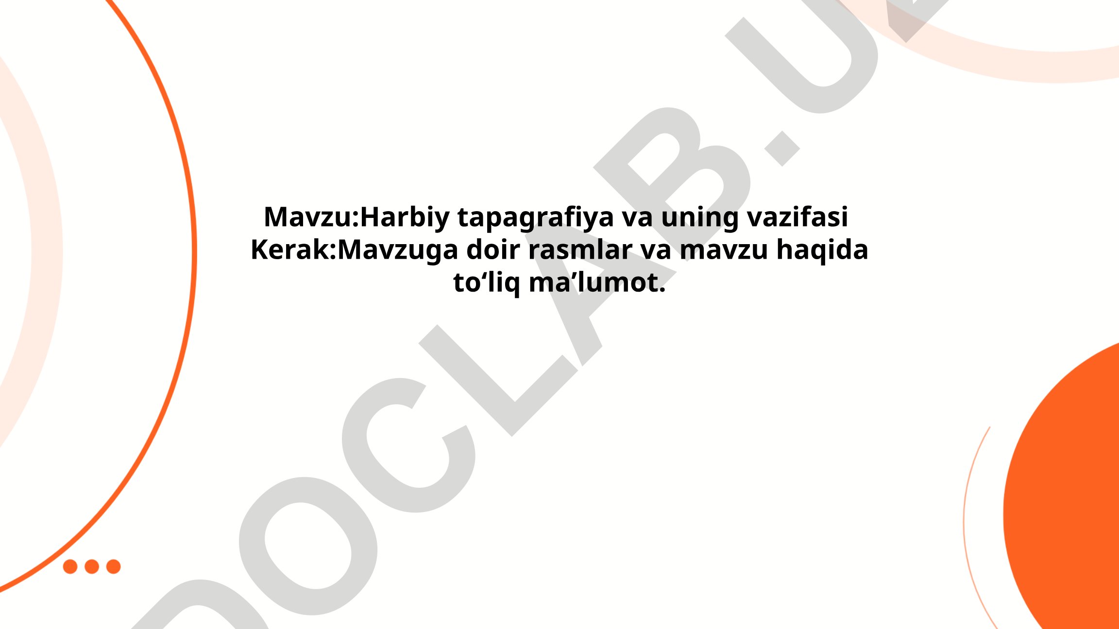 Harbiy tapagrafiya va uning vazifasi