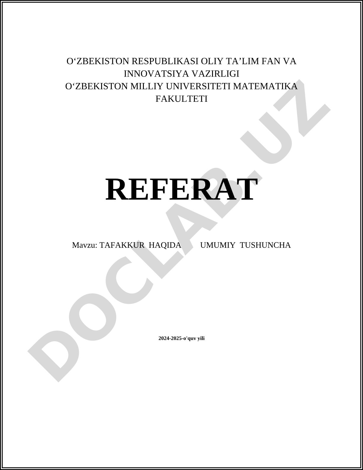 Tafakkur haqida umumiy tushuncha