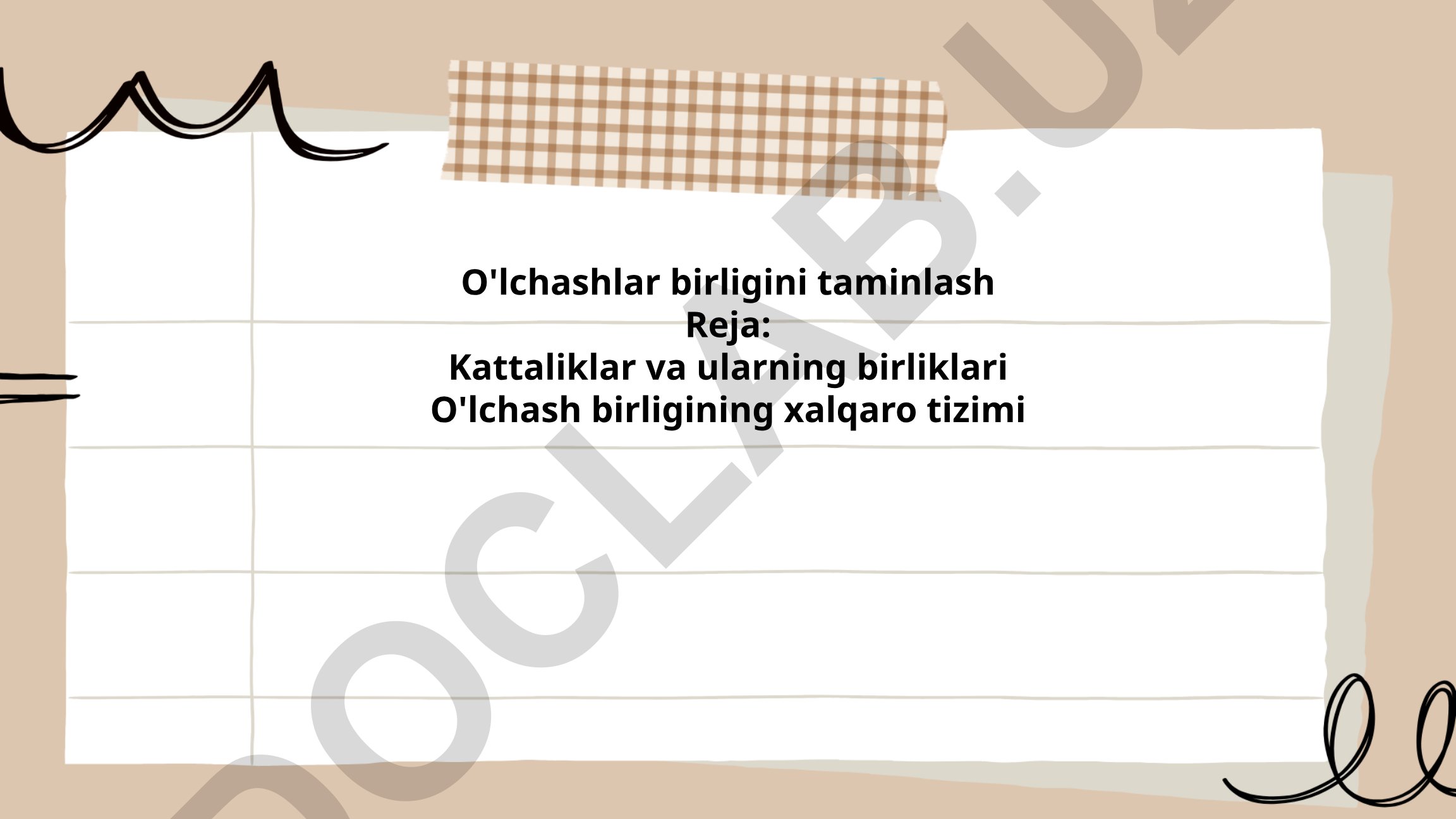 Fizik kattaliklar va o'lchash birliklari