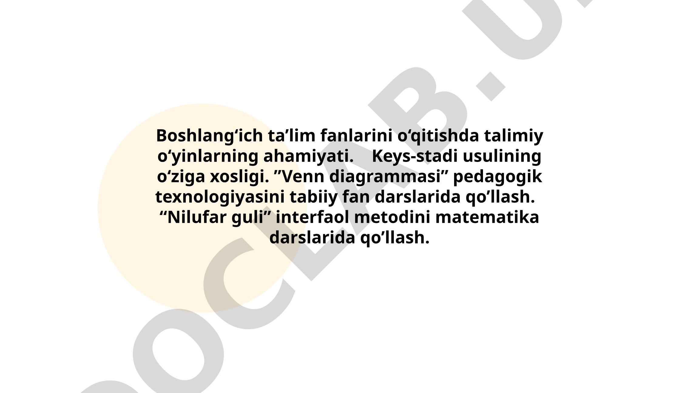 Boshlang'ich ta'limda ta'limiy o'yinlar va interfaol metodlar