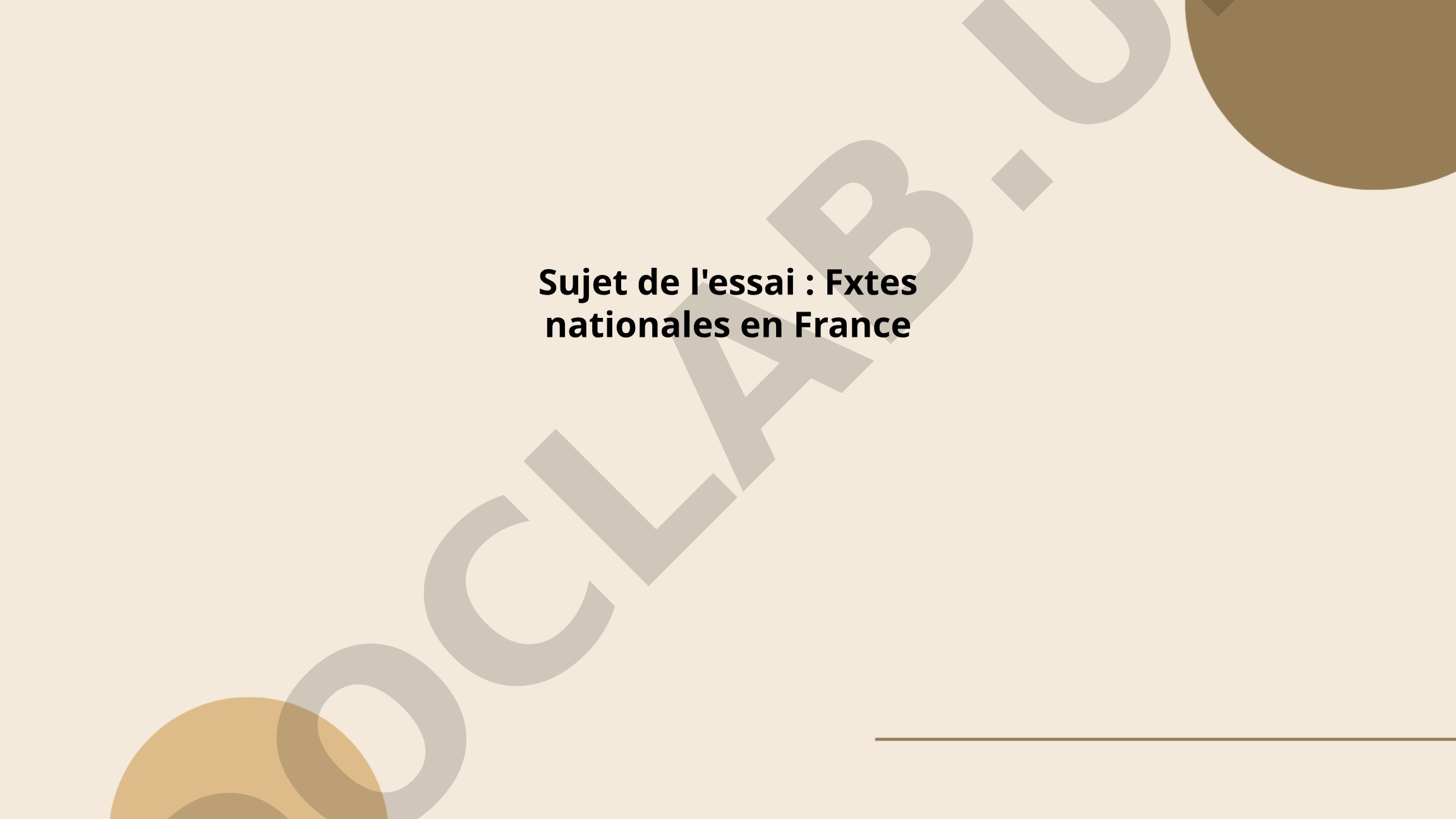 Fxtes nationales en France