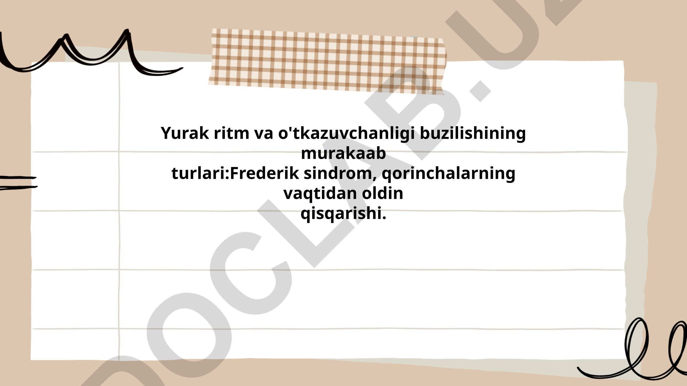 Yurak ritm va o'tkazuvchanligi buzilishining murakaab turlari: Frederik sindrom, qorinchalarning vaqtidan oldin qisqarishi