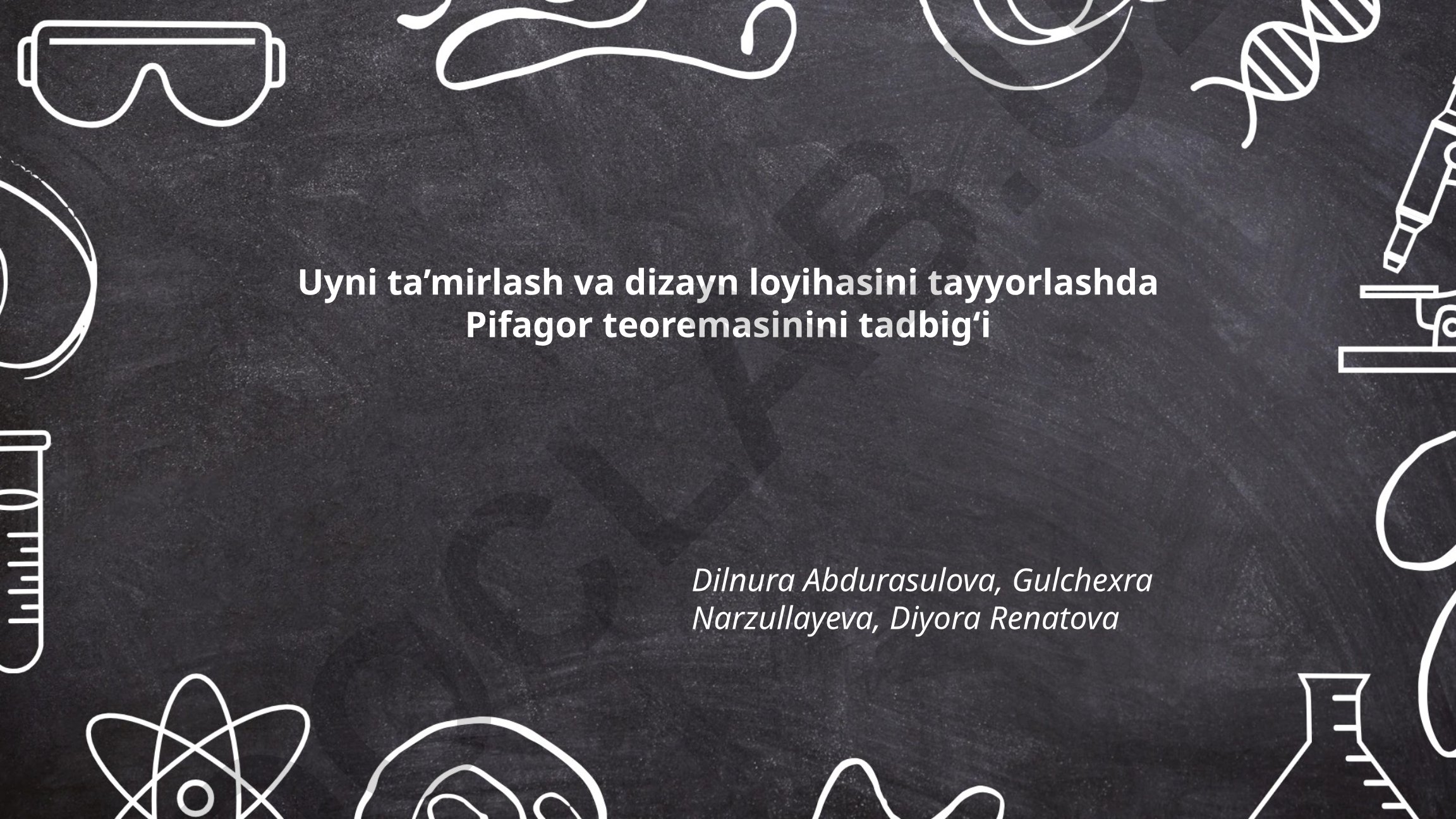 Uyni ta'mirlash va dizayn loyihasida Pifagor teoremasini qo'llash