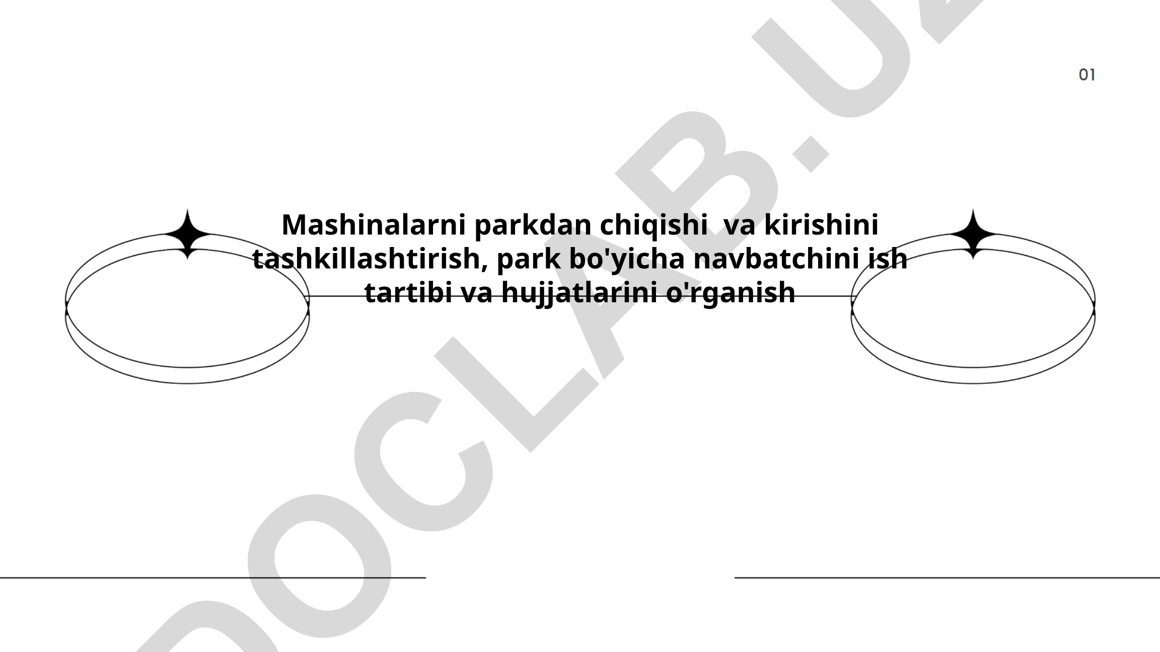Mashinalarni parkdan chiqishi va kirishini tashkillashtirish