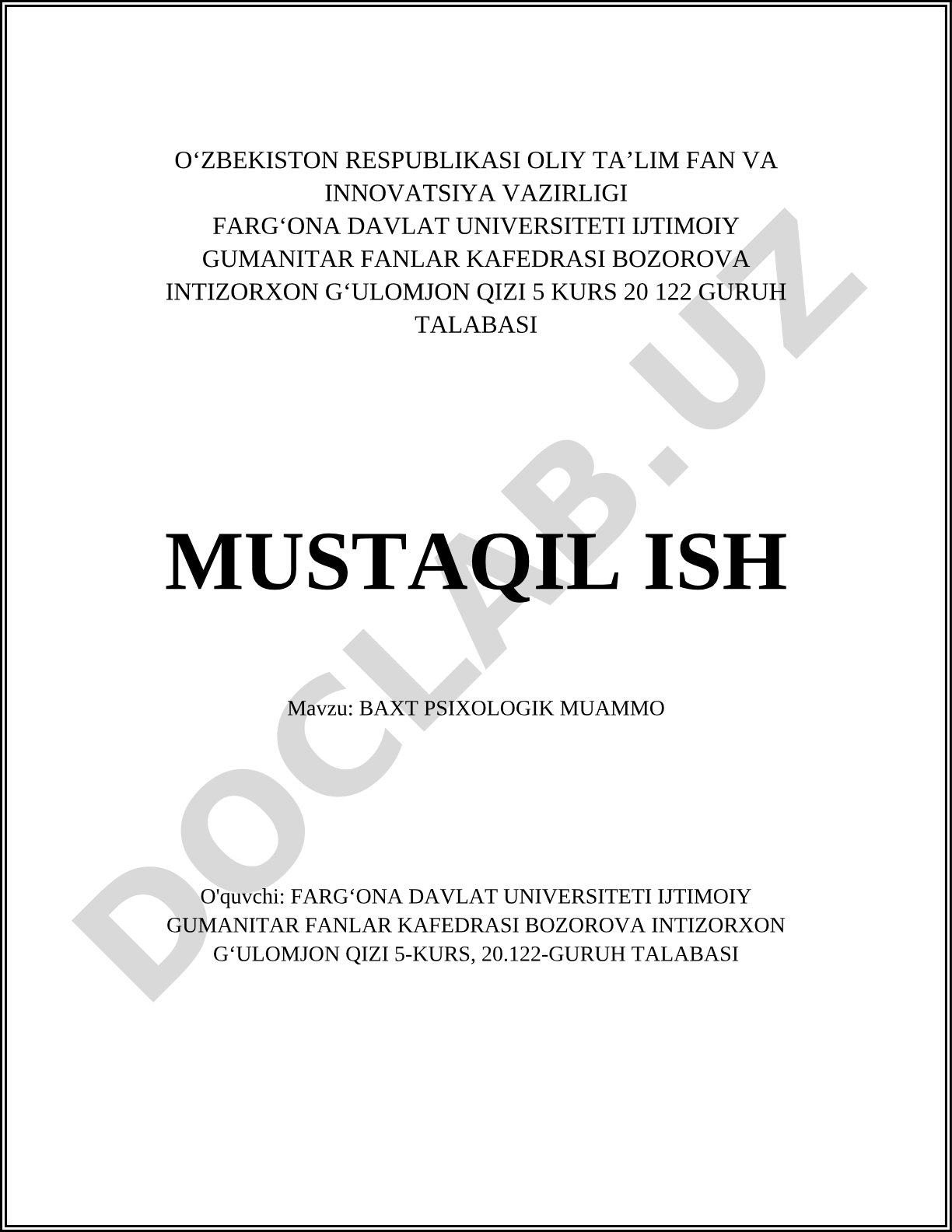 Baxt psixologik muammo