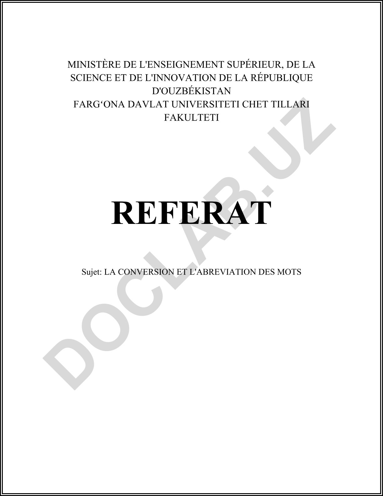 LA CONVERSION ET L'ABREVIATION DES MOTS