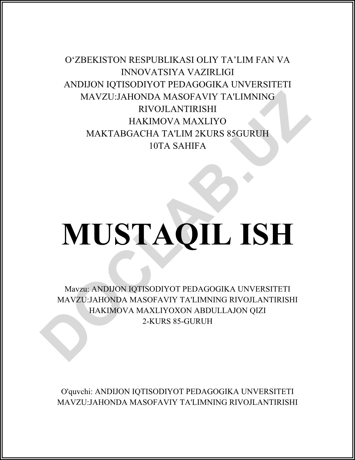 Jahonda masofaviy ta'limning rivojlanishi