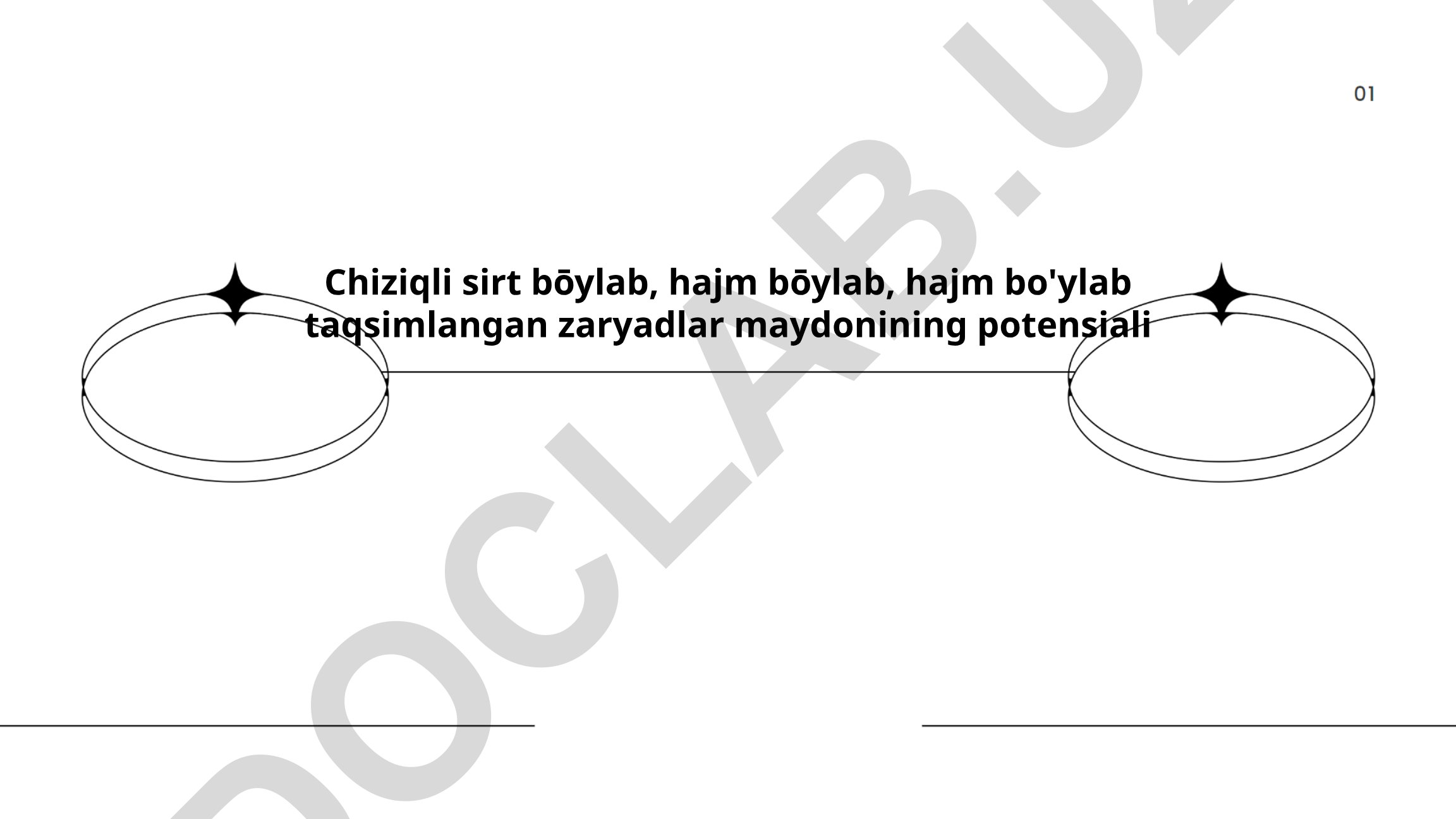 Chiziqli va hajm bo'ylab taqsimlangan zaryadlarning elektr maydoni va potensiali