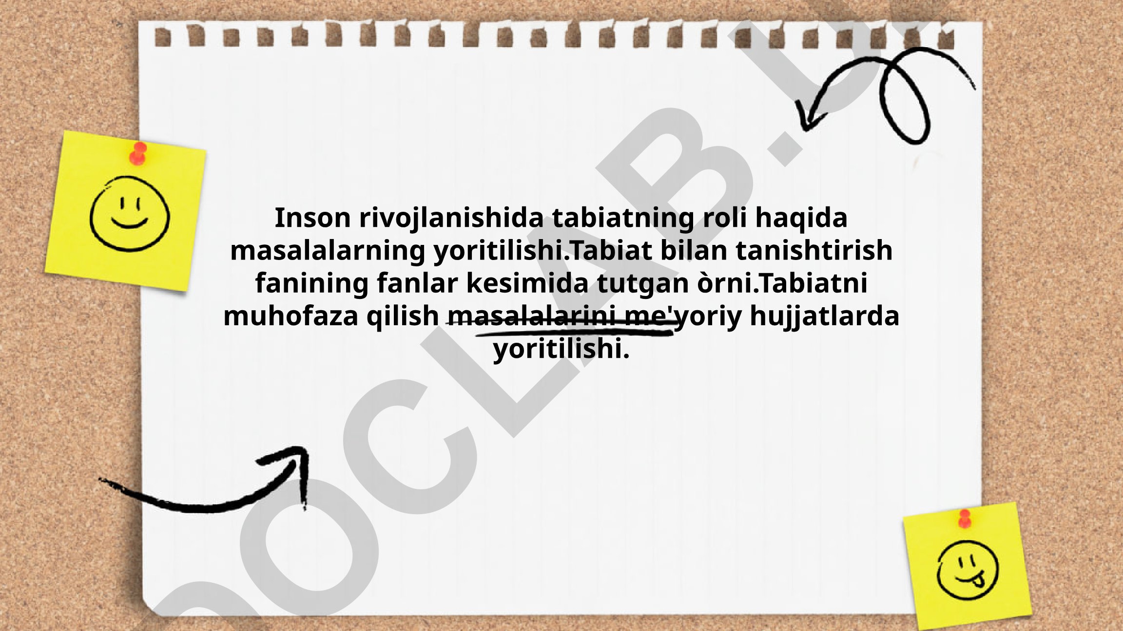 Inson rivojlanishida tabiatning roli va tabiatni muhofaza qilish