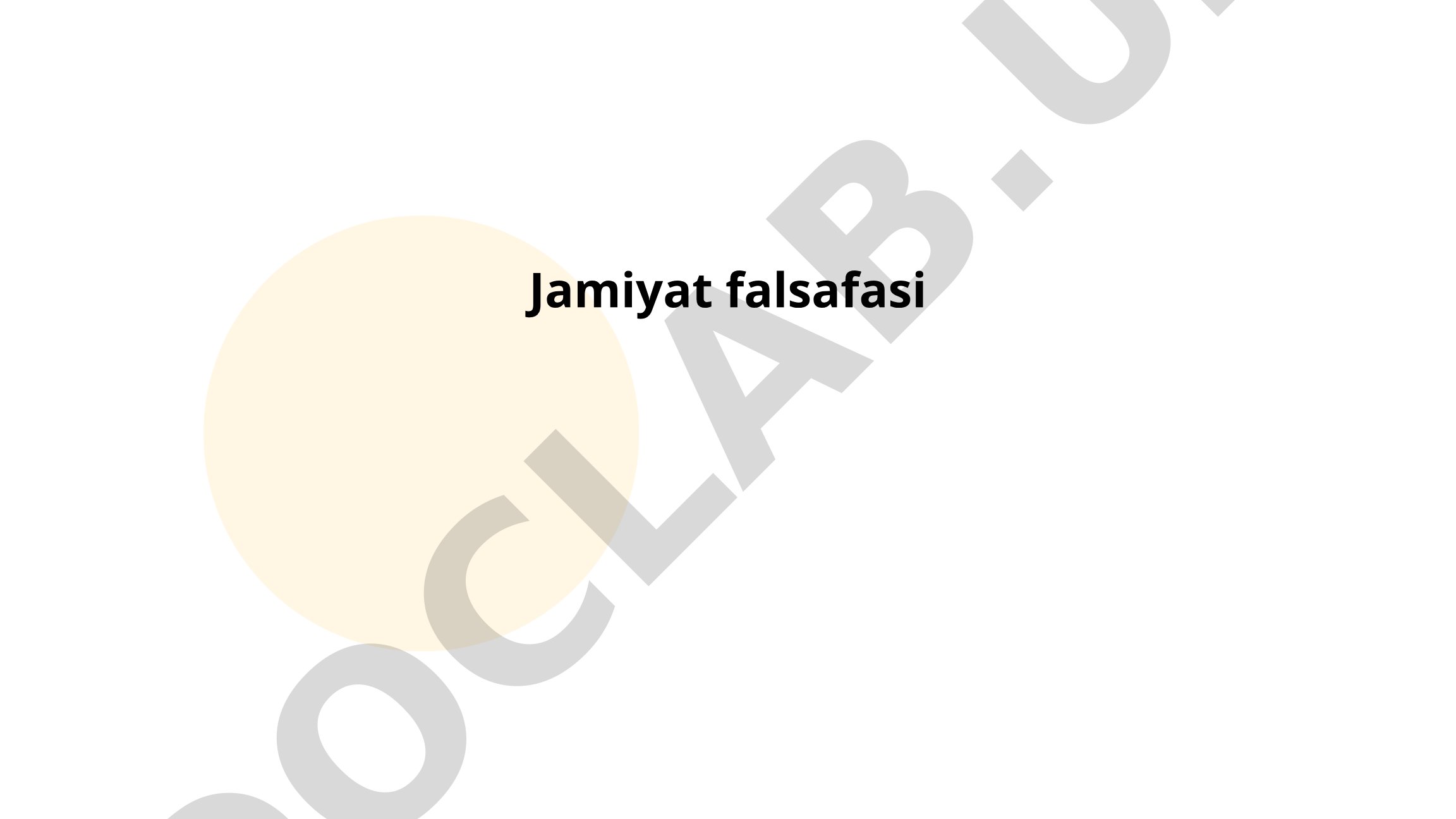Jamiyat falsafasi va uning tuzilishi