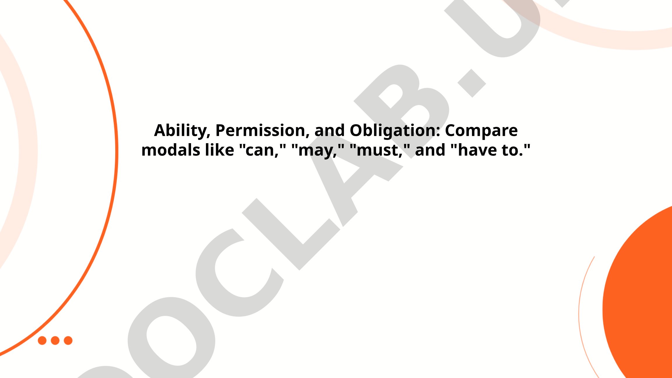 Ability, Permission, and Obligation: Compare modals like 'can', 'may', 'must', and 'have to'