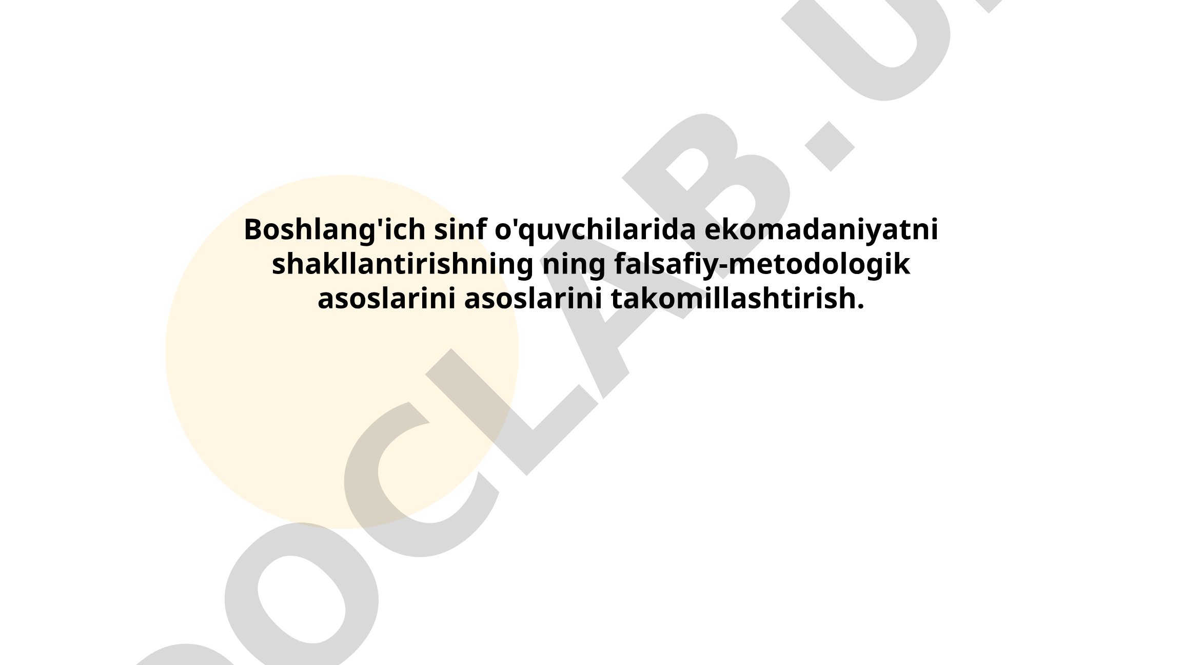Boshlang'ich sinf o'quvchilarida ekomadaniyatni shakllantirishning falsafiy-metodologik asoslarini takomillashtirish