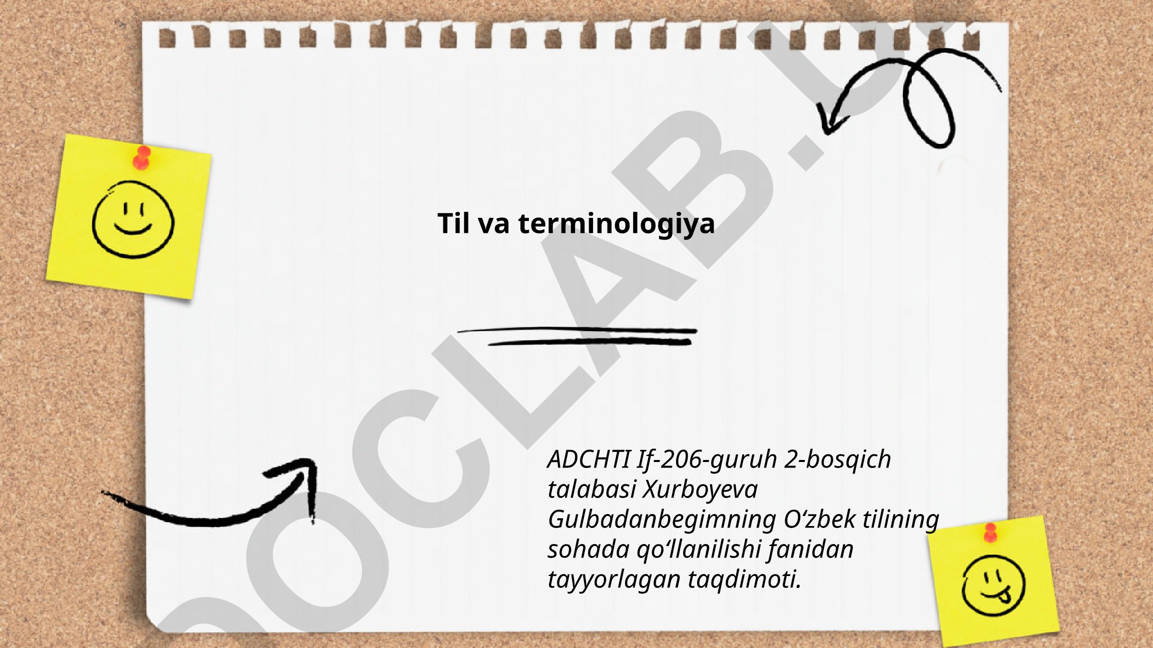 Til va terminologiya: O'zbek tilining sohada qo'llanilishi
