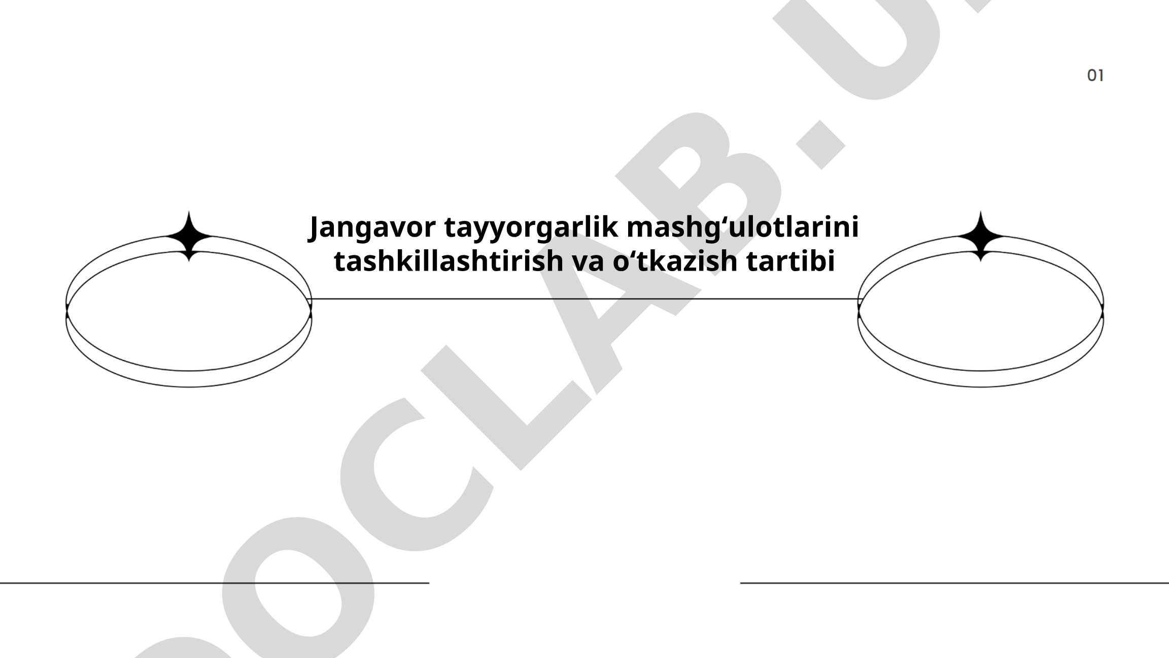 Jangovar tayyorgarlik mashg'ulotlarini tashkillashtirish va o'tkazish tartibi