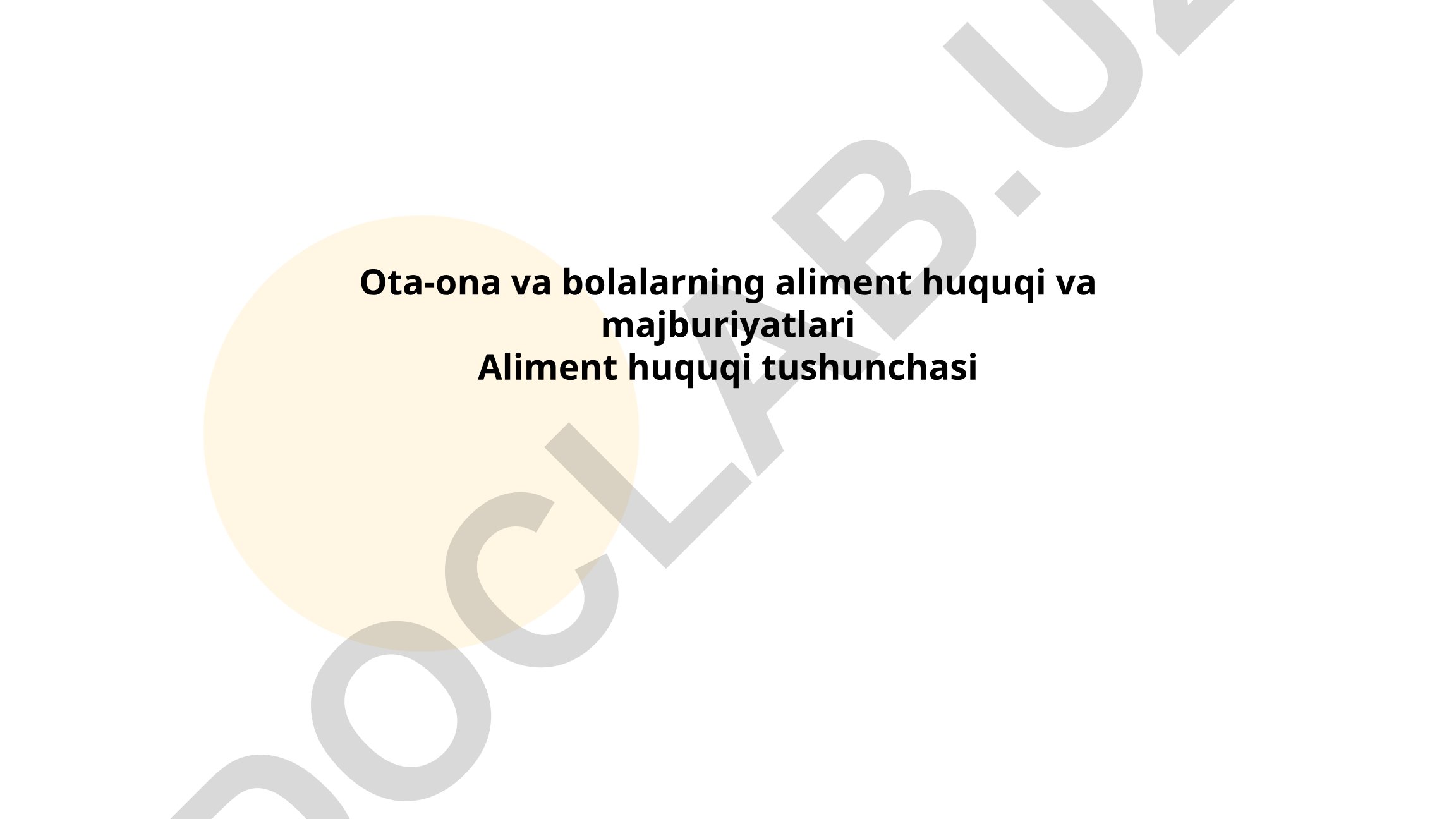 Ota-ona va bolalarning aliment huquqi va majburiyatlari