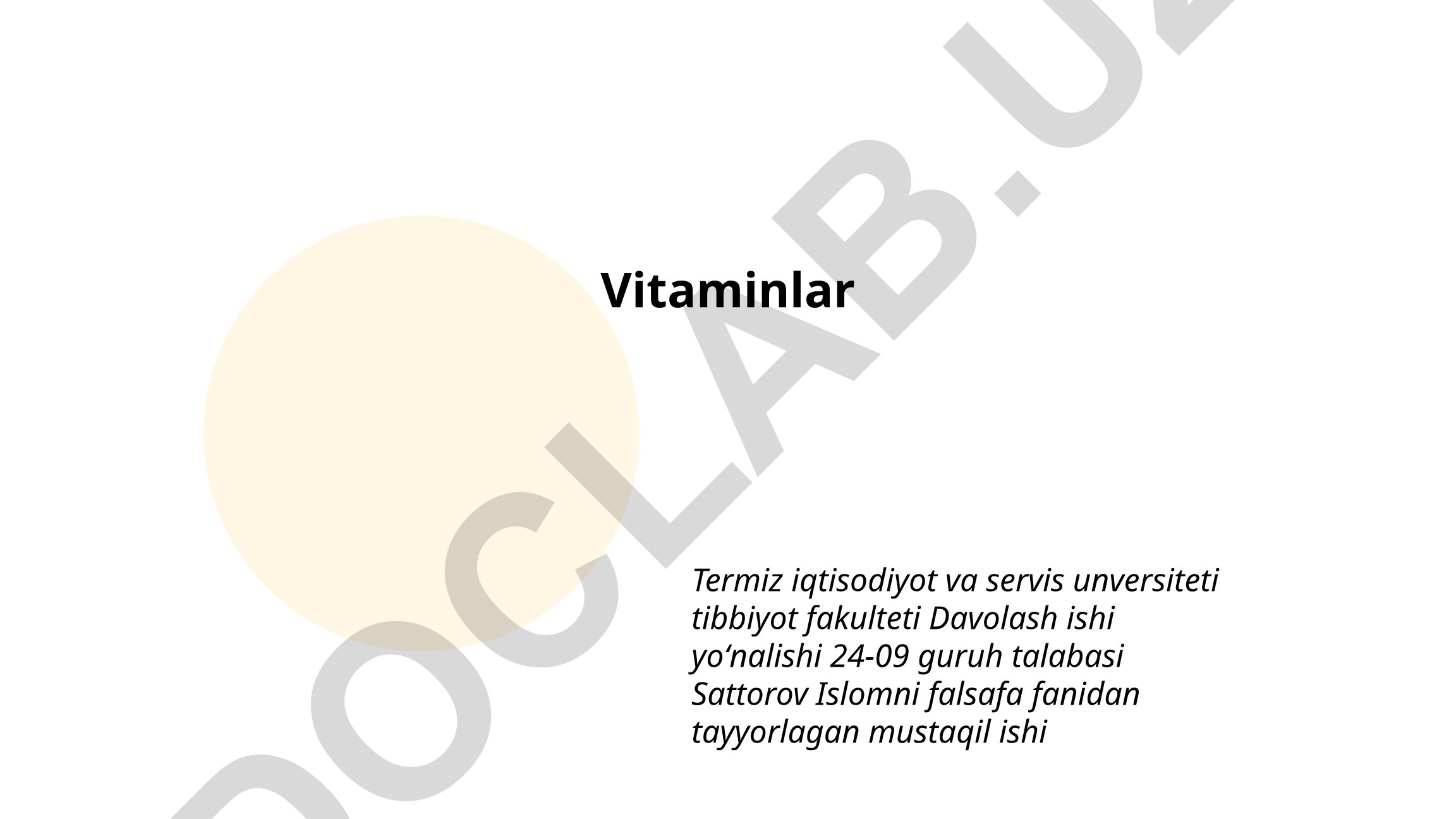 Vitaminlar tarkibi, turlari va minerallar bilan o'zaro ta'siri