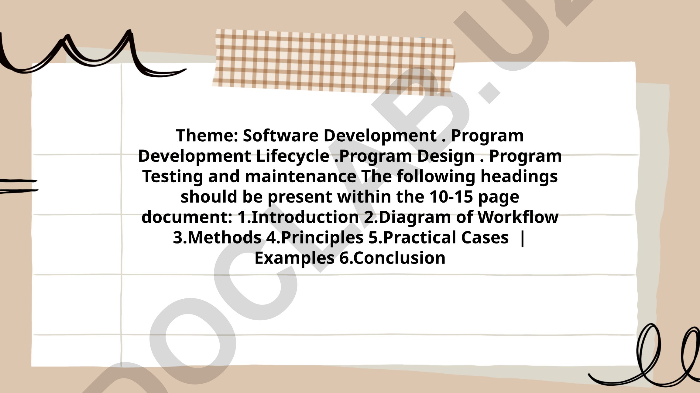 Software Development Lifecycle and Program Design