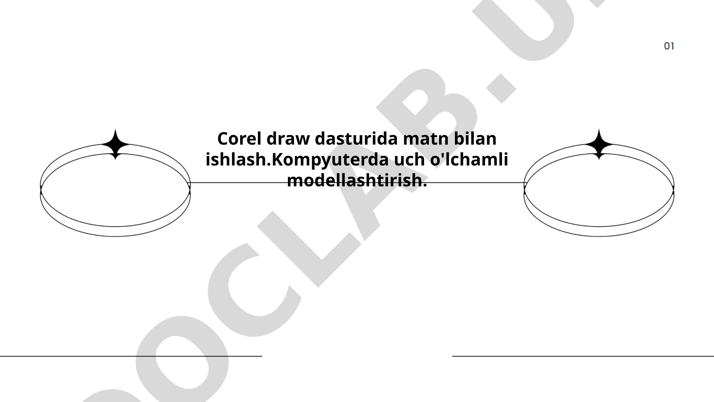 Corel Draw dasturida matn bilan ishlash va kompyuterda uch o'lchamli modellashtirish