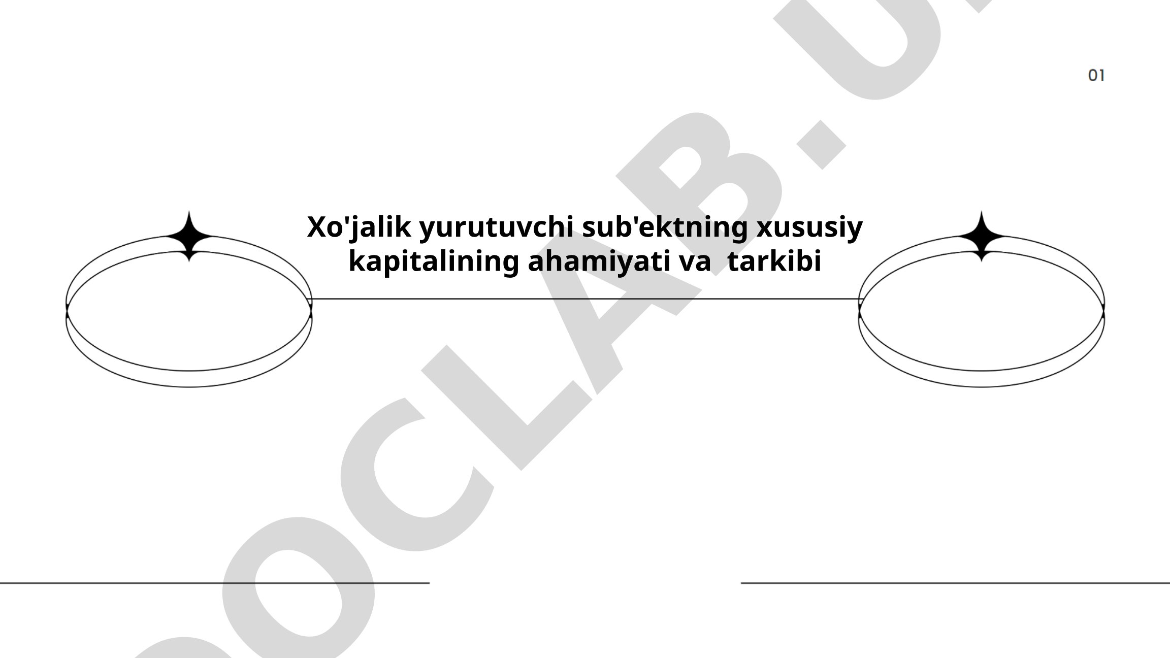 Xo'jalik yurutuvchi sub'ektning xususiy kapitalining ahamiyati va tarkibi