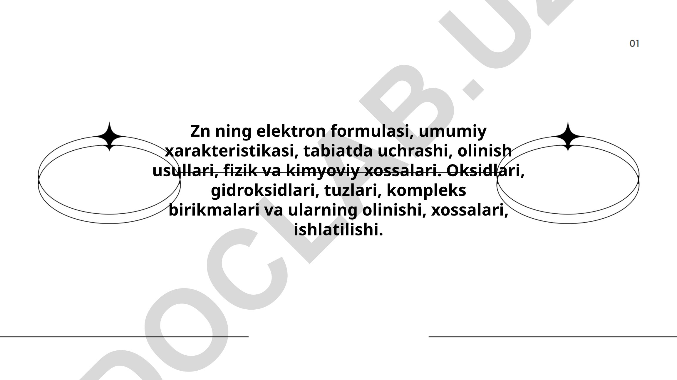Rux (Zn) elementining elektron formulasi va xossalari