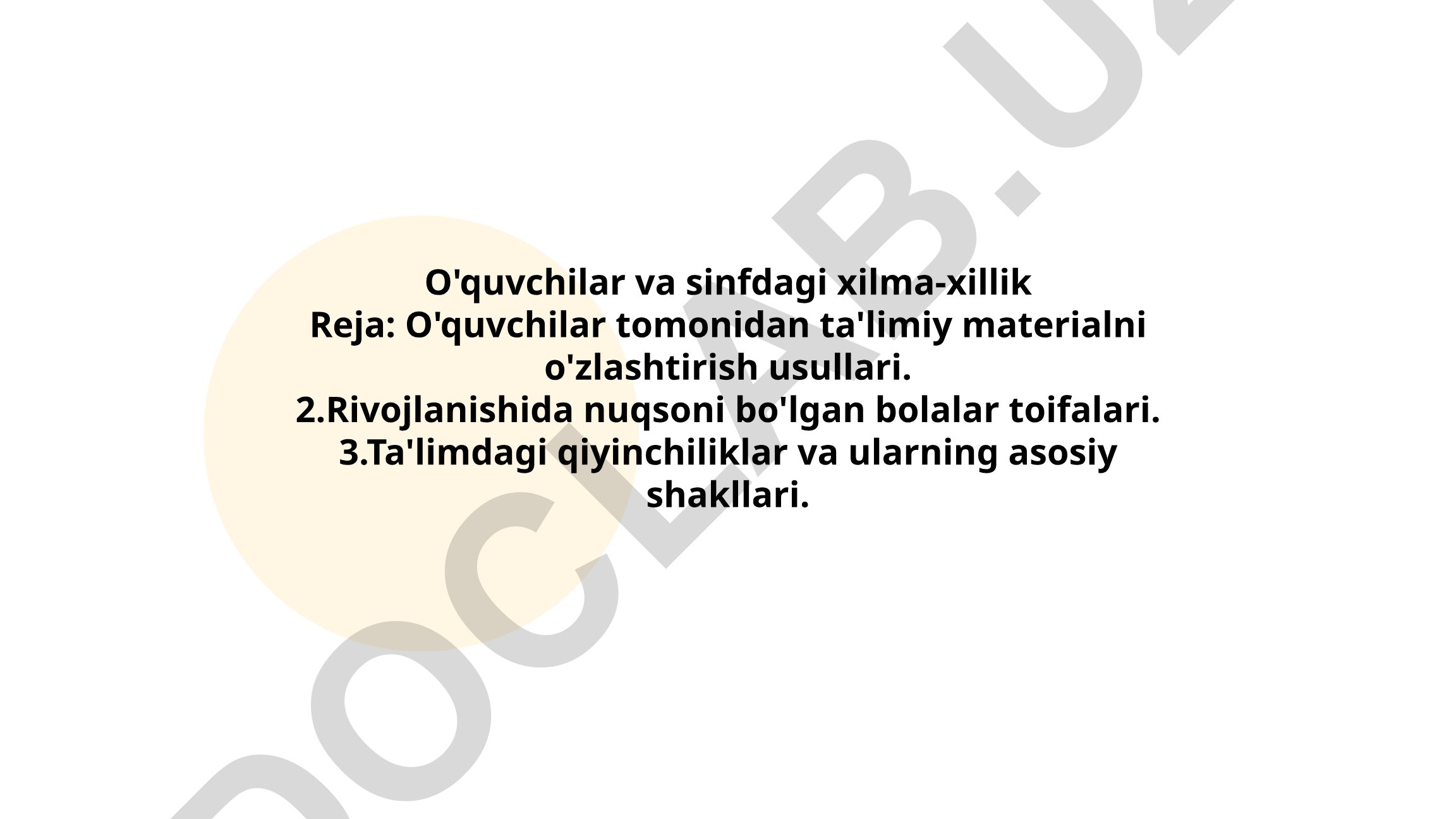 O'quvchilar va sinfdagi xilma-xillik