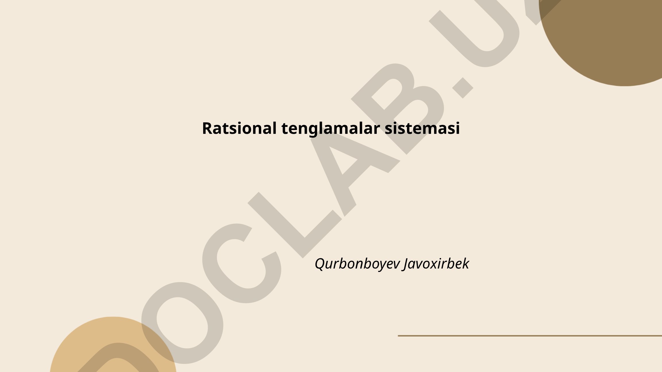 Ratsional tenglamalar sistemasi
