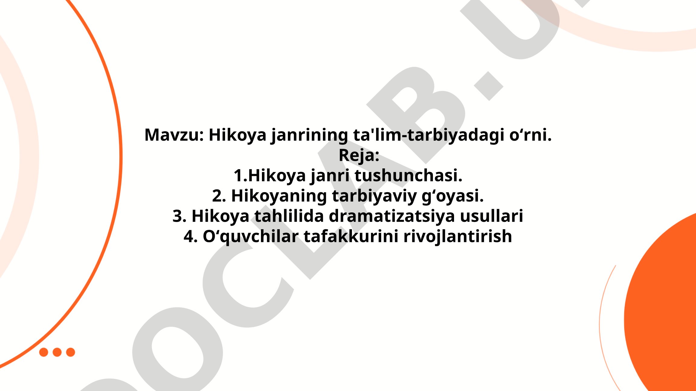 Hikoya janrining ta'lim-tarbiyadagi o'rni