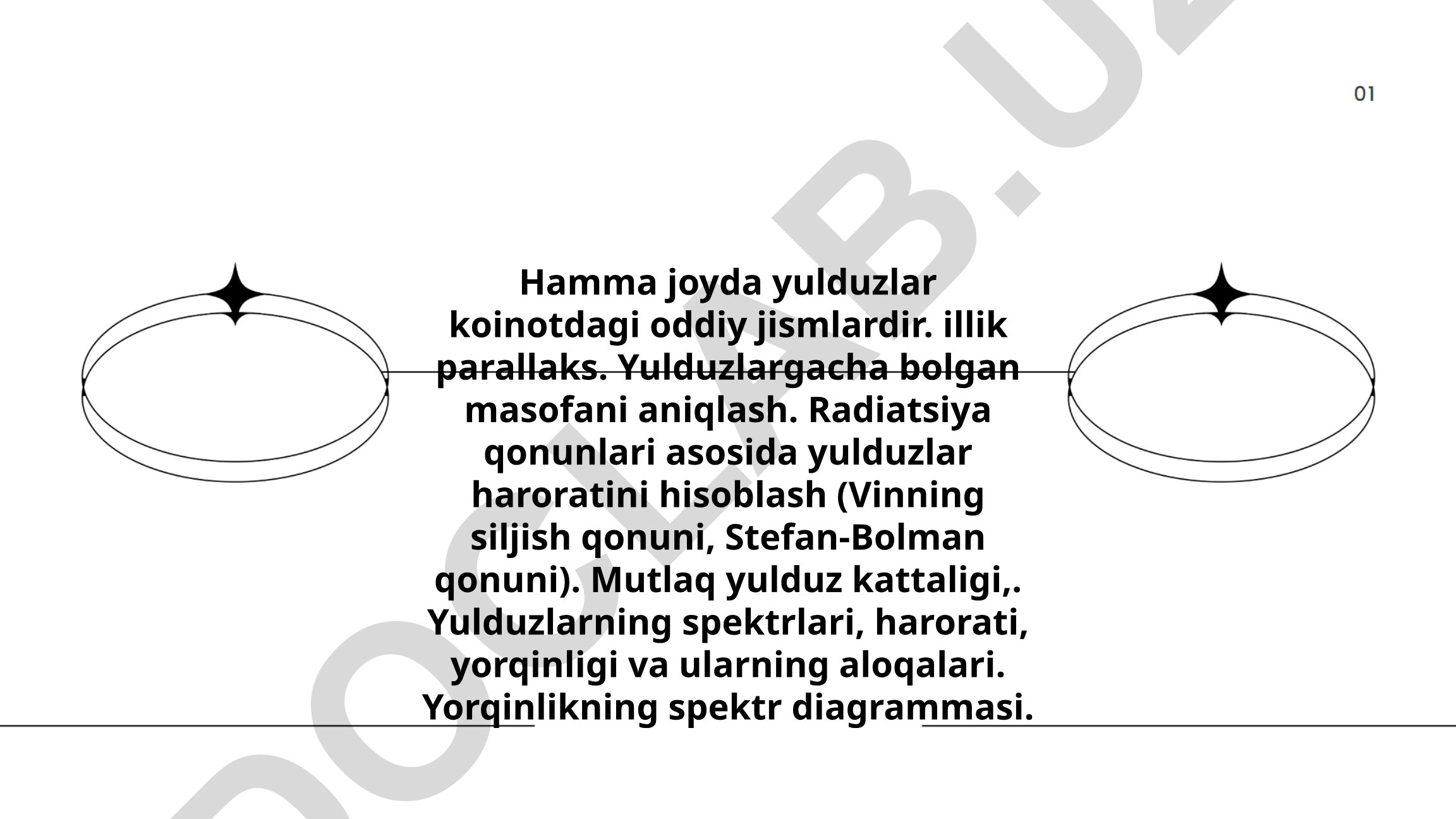 Yulduzlar: masofa, harorat va spektr tahlili