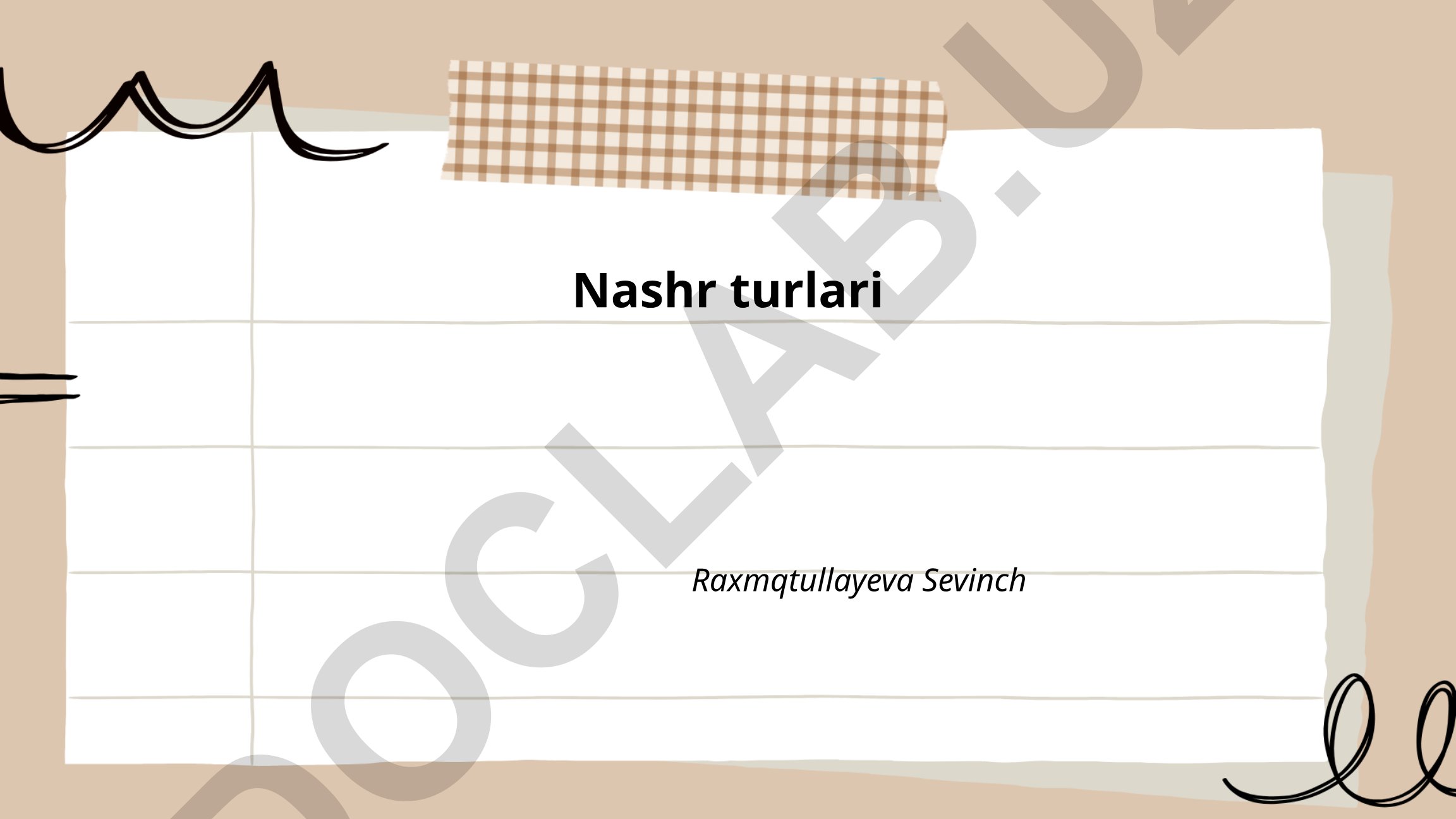 Nashr turlari va jarayonlari