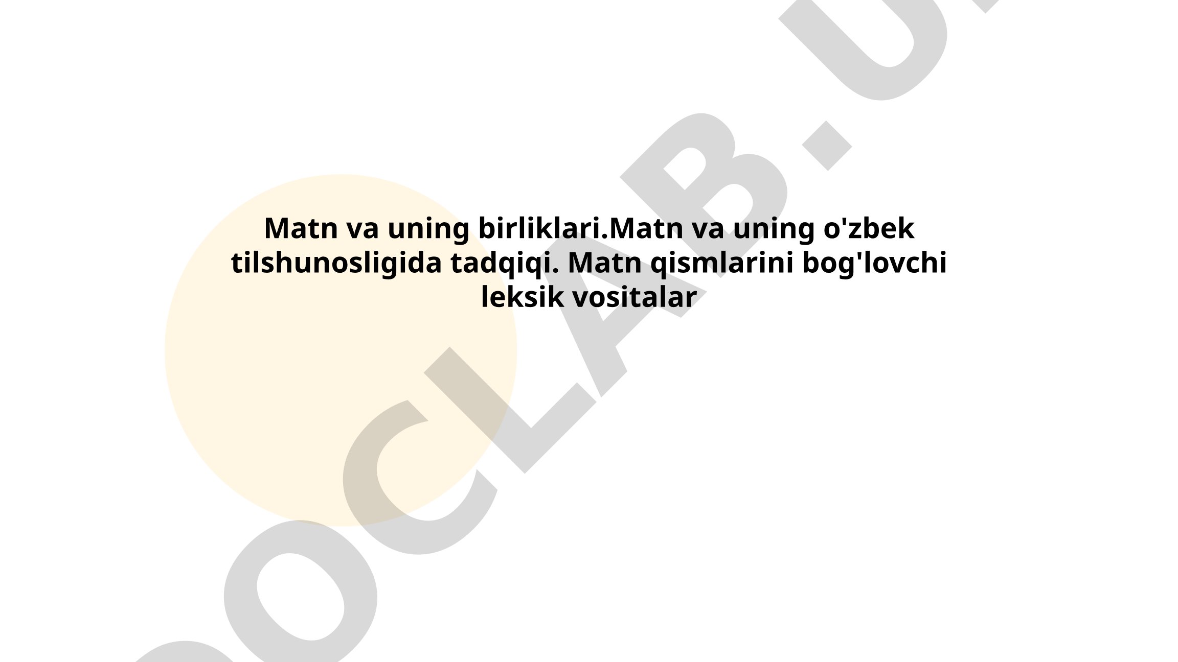 Matn va uning birliklari