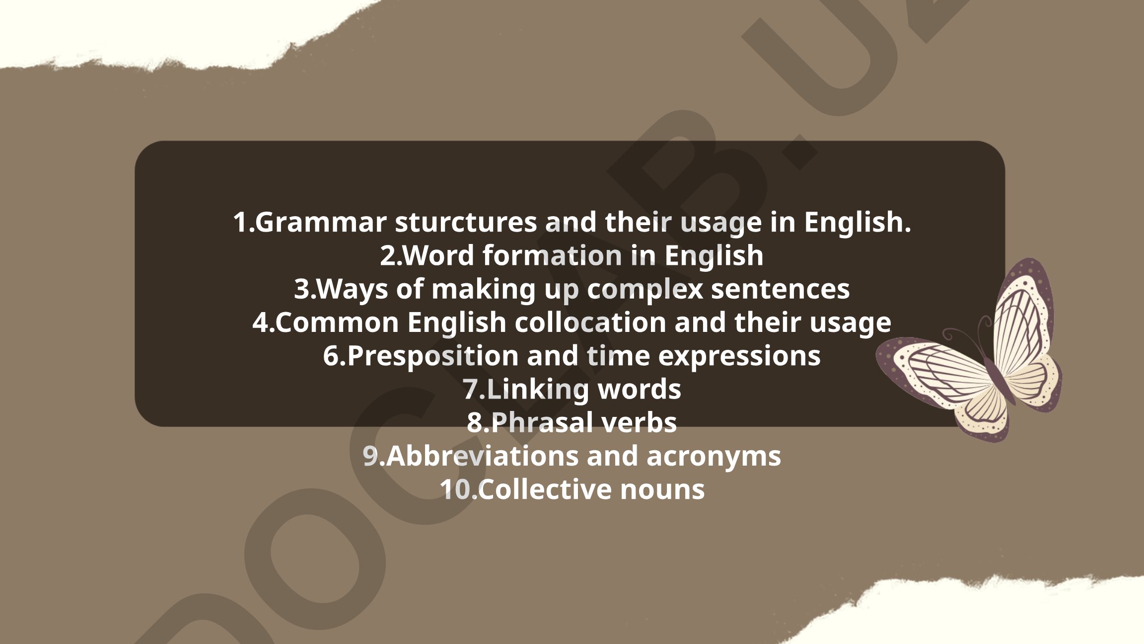 Grammar structures and their usage in English
