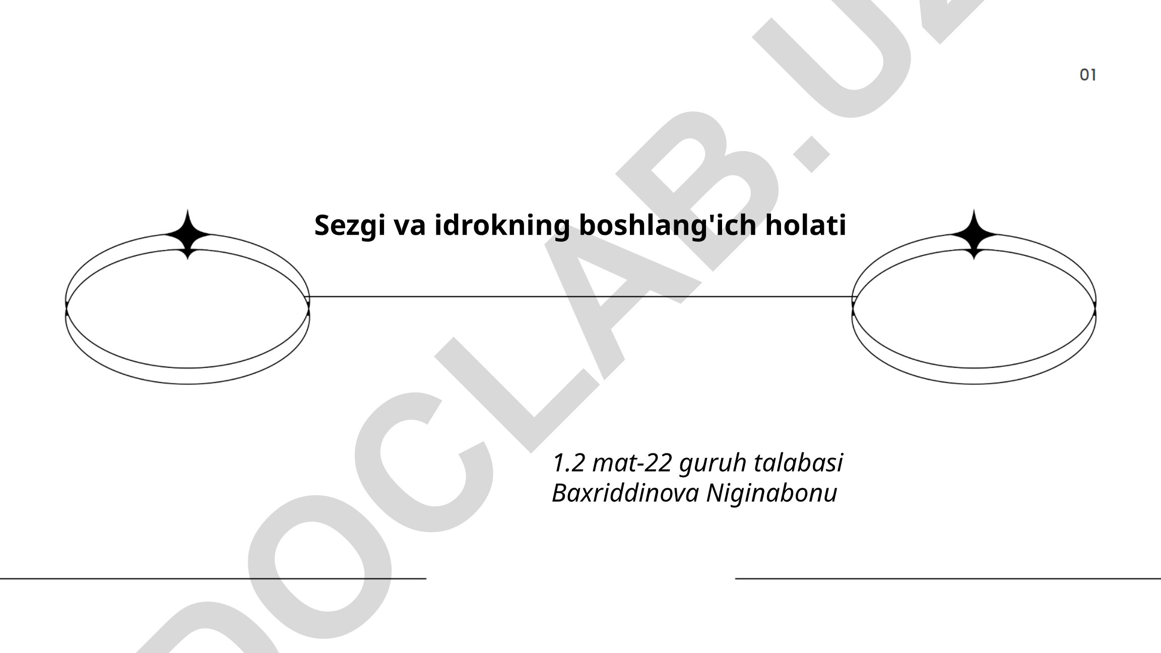 Sezgi va idrokning boshlang'ich holati