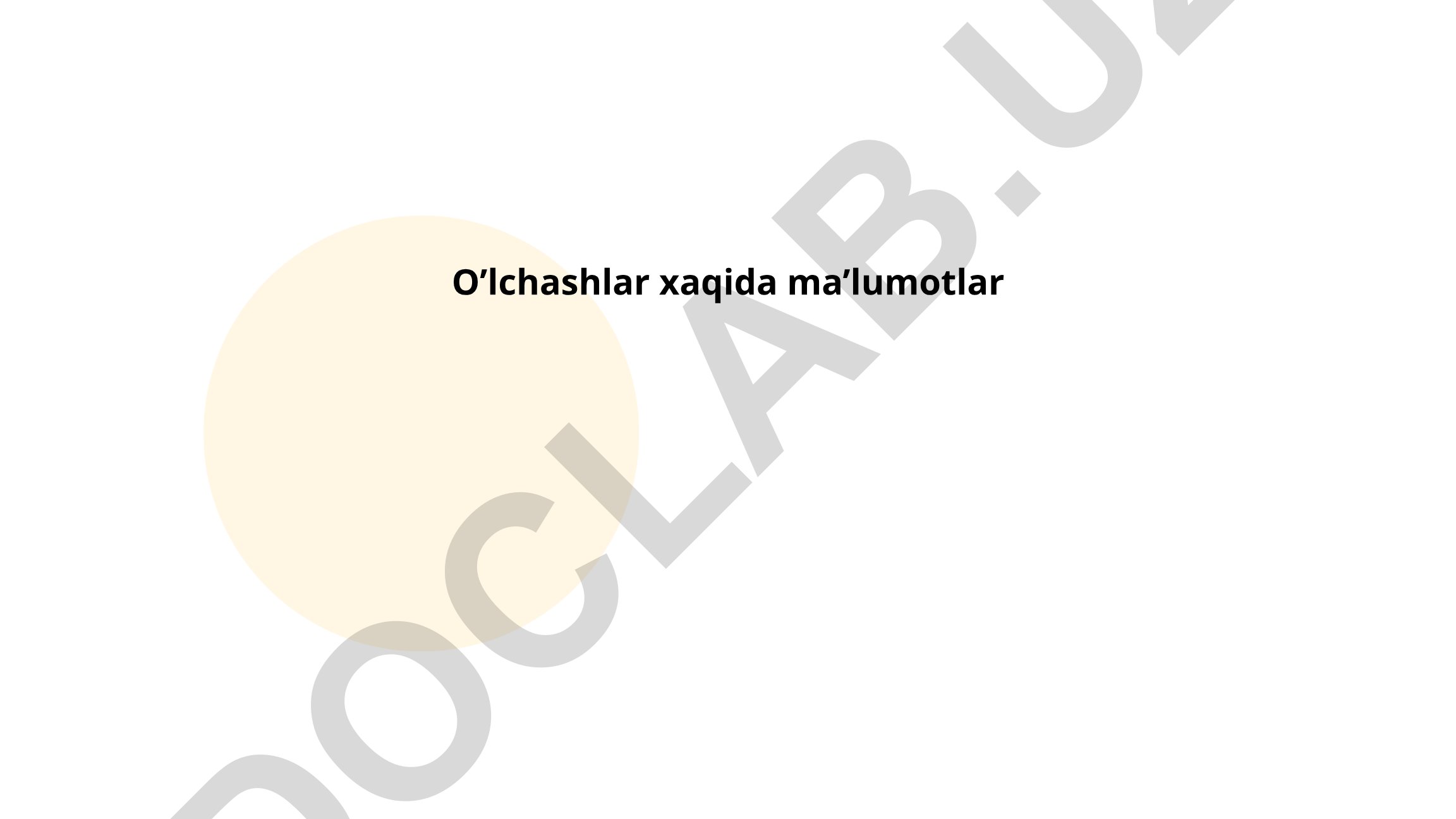 O'lchov birliklari va geometrik o'lchash