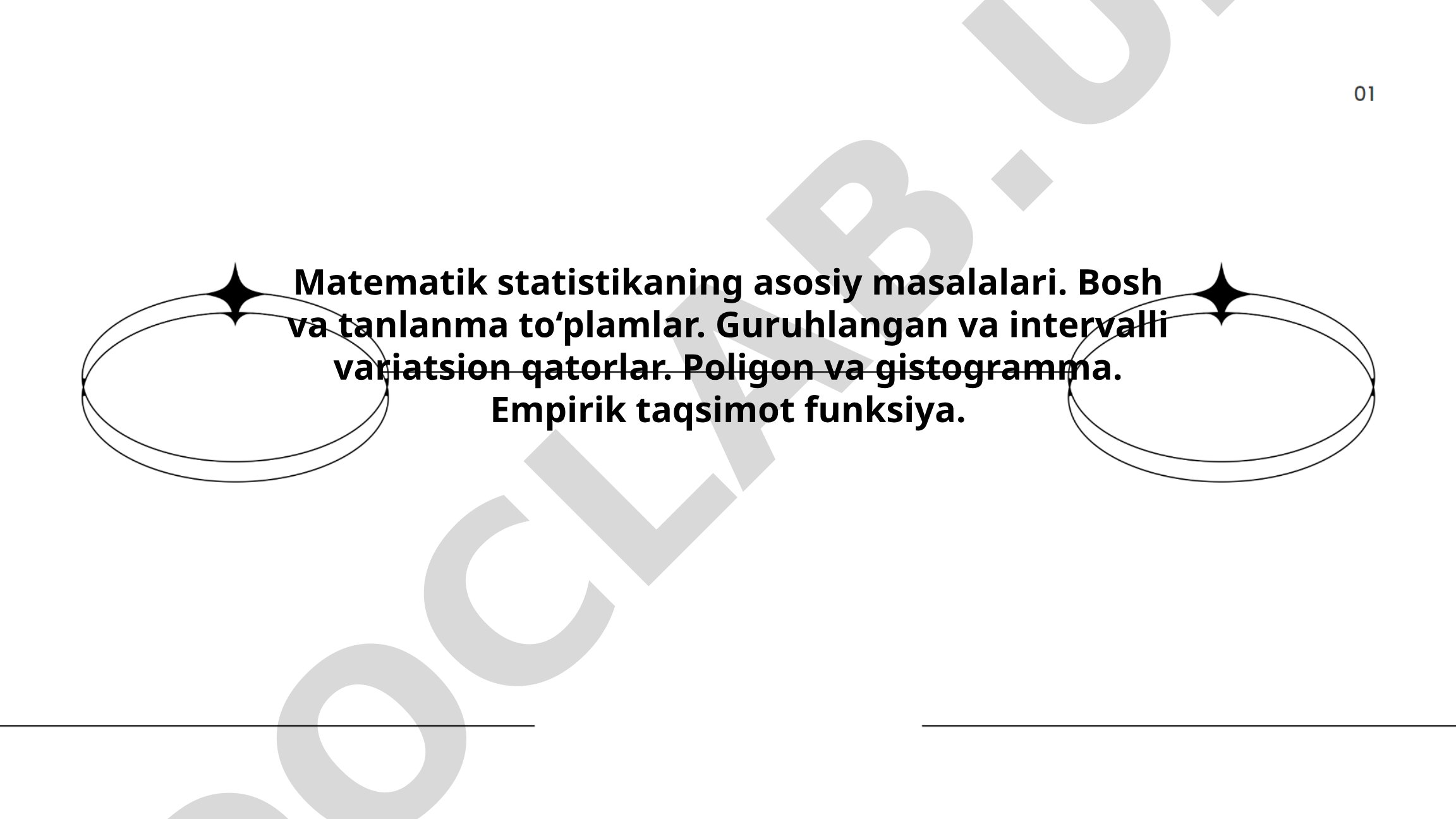 Matematik statistikaning asosiy masalalari
