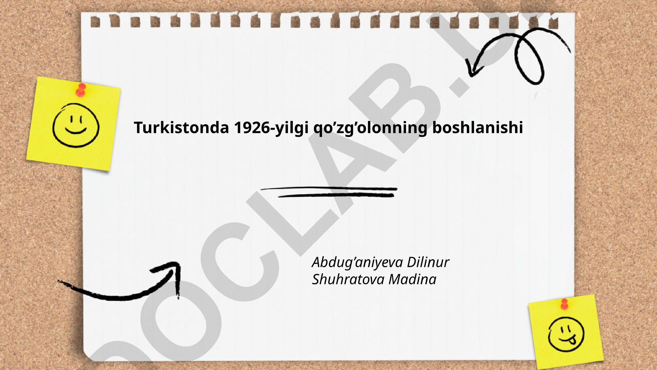 Turkistonda 1926-yilgi qo'zg'olonning boshlanishi