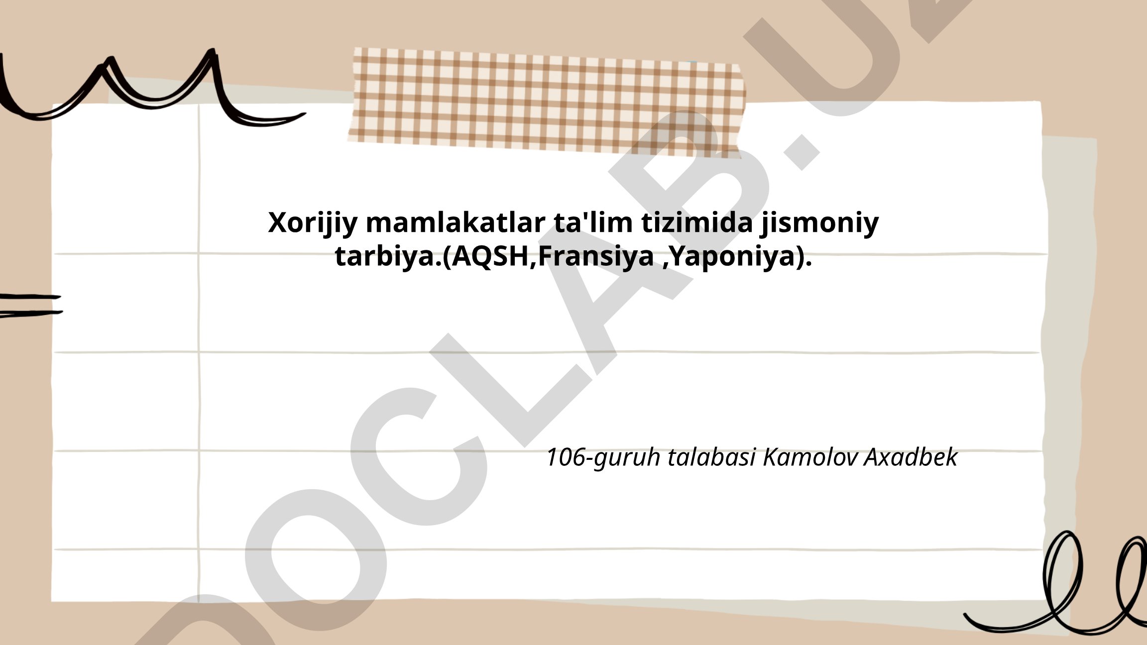 Xorijiy mamlakatlar ta'lim tizimida jismoniy tarbiya (AQSH, Frantsiya, Yaponiya)