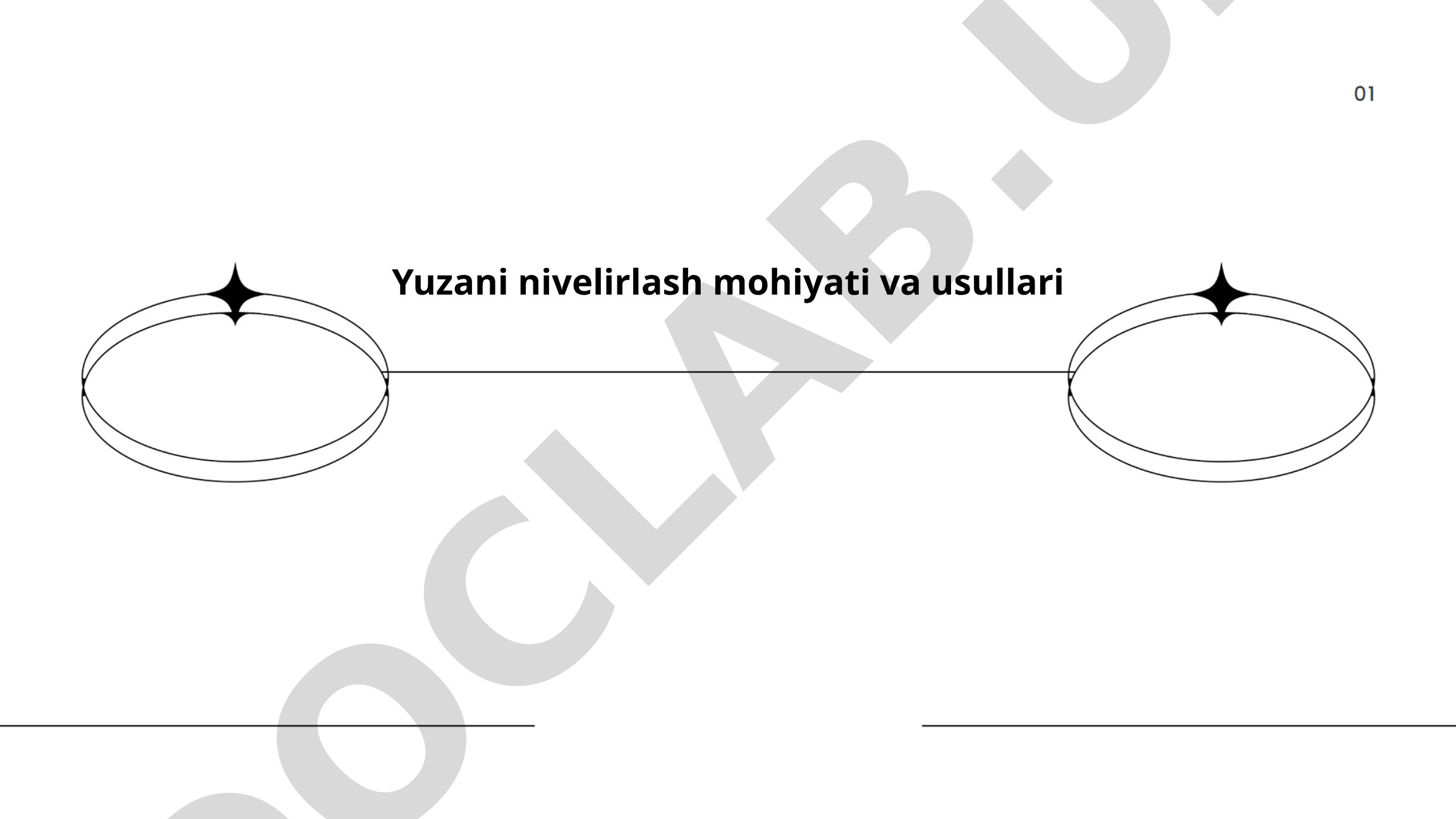 Yuzani nivelirlash mohiyati va usullari