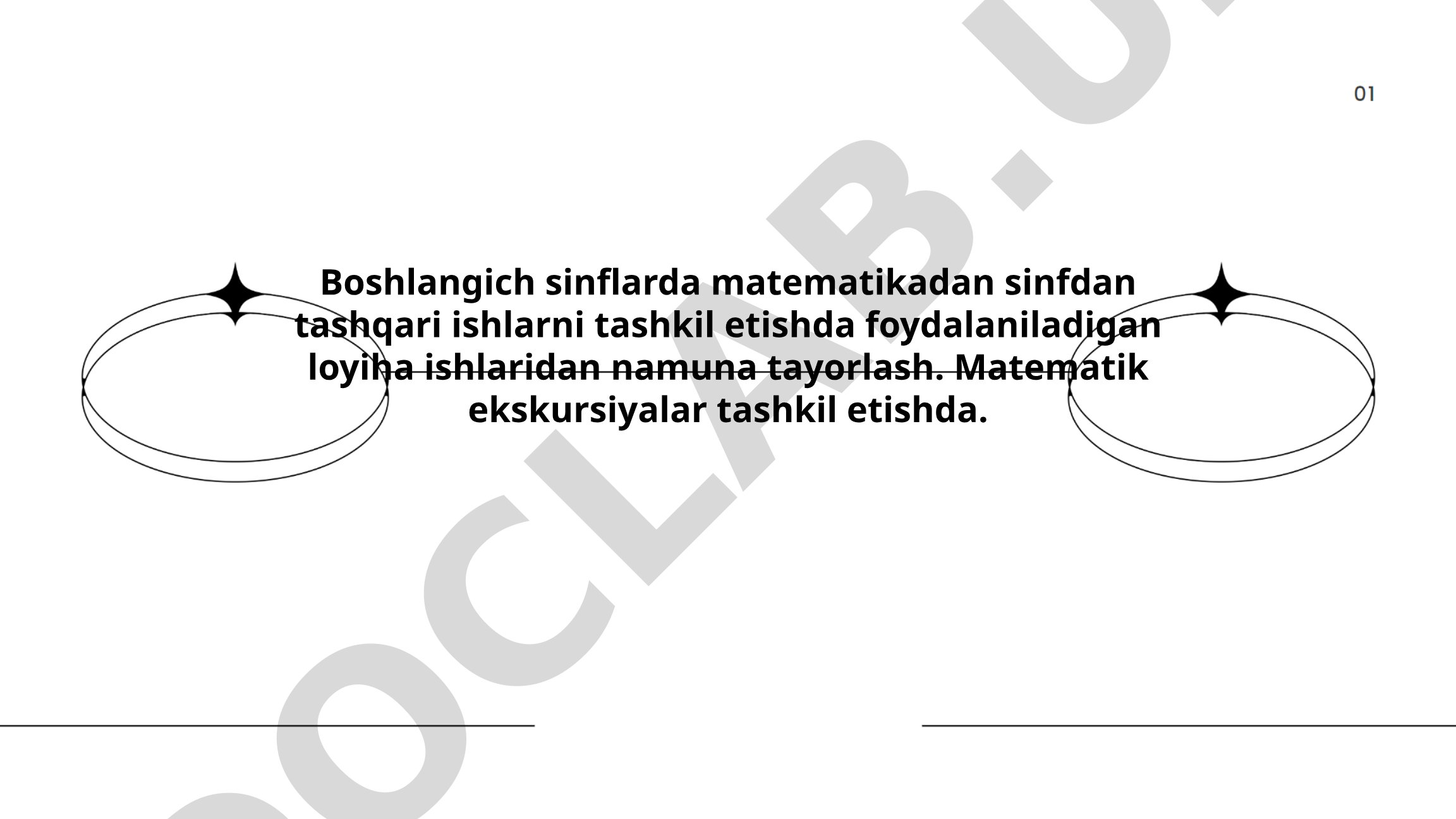 Boshlang'ich sinflarda matematikadan sinfdan tashqari ishlarni tashkil etishda foydalaniladigan loyiha ishlaridan namuna tayorlash