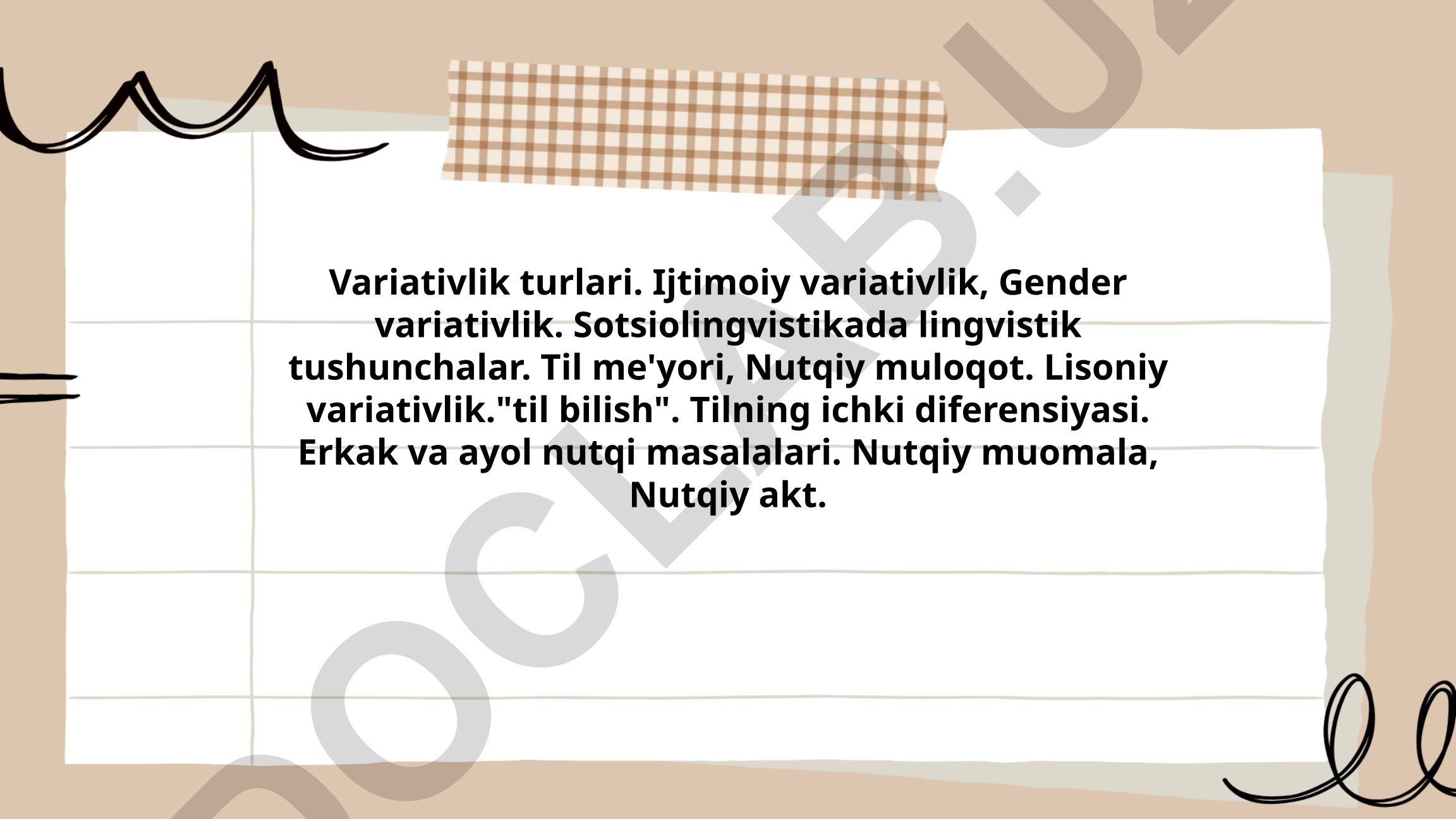 Ijtimoiy va gender variativlik, sotsiolingvistik tushunchalar