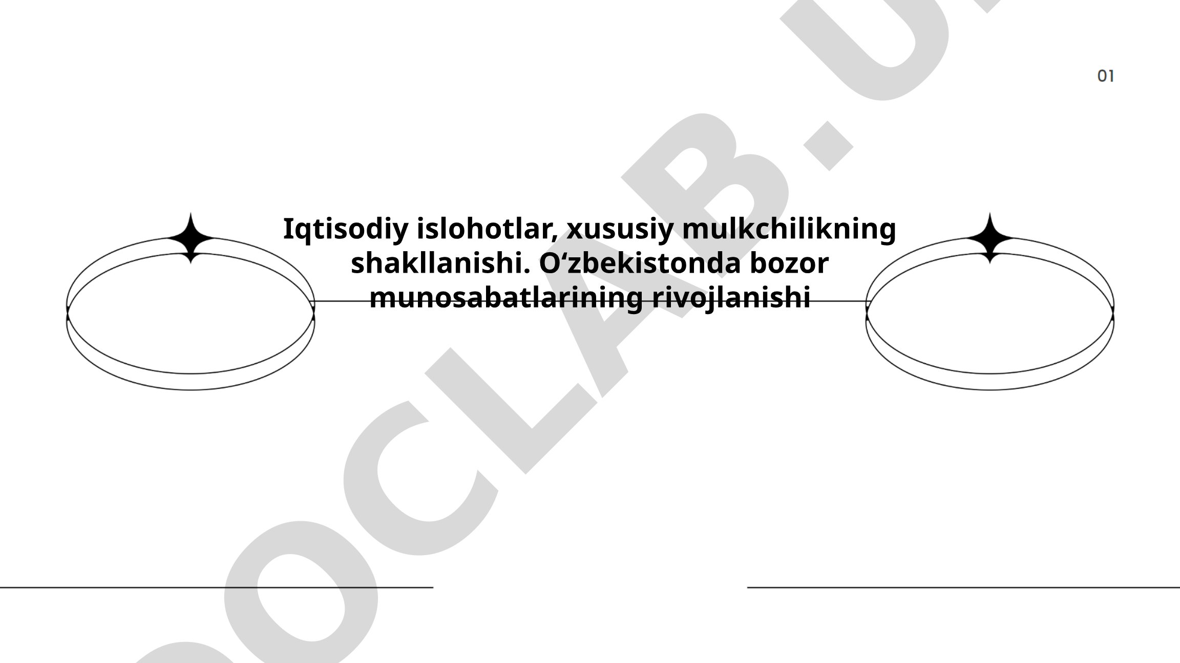 Iqtisodiy islohotlar, xususiy mulkchilikning shakllanishi