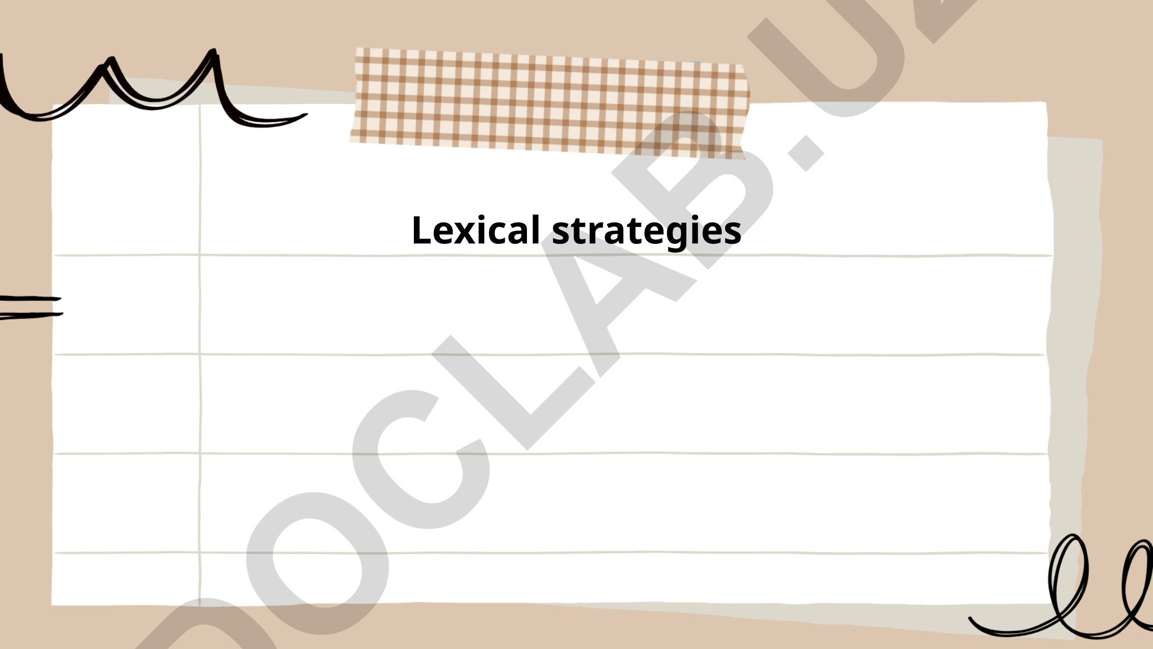 Lexical strategies in English language