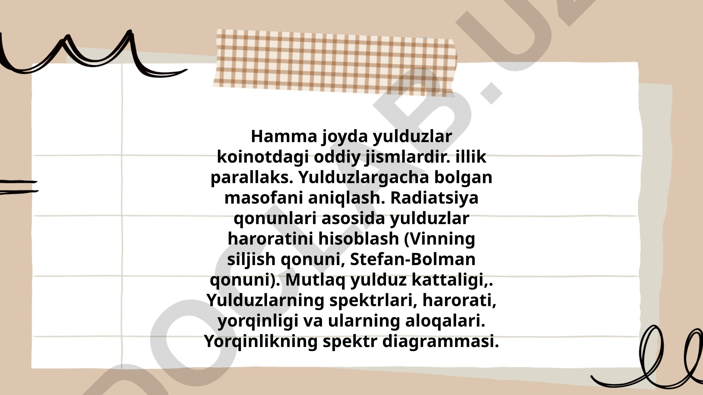 Yulduzlar: masofa, harorat va yorqinlikni aniqlash