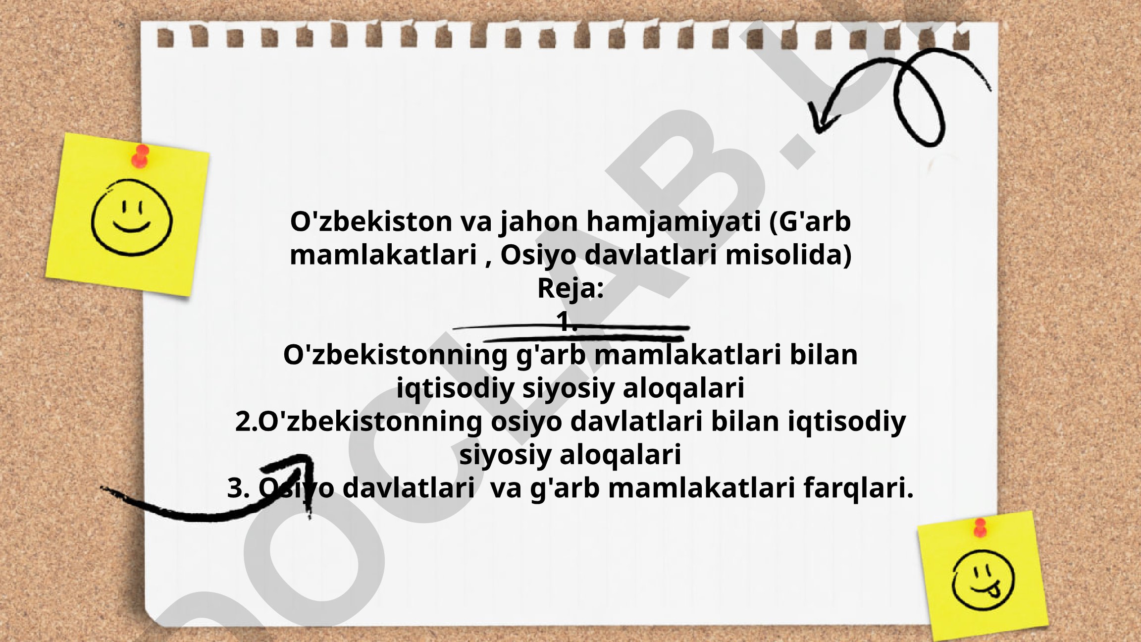 O'zbekistonning g'arb va osiyo davlatlari bilan iqtisodiy-siyosiy aloqalari